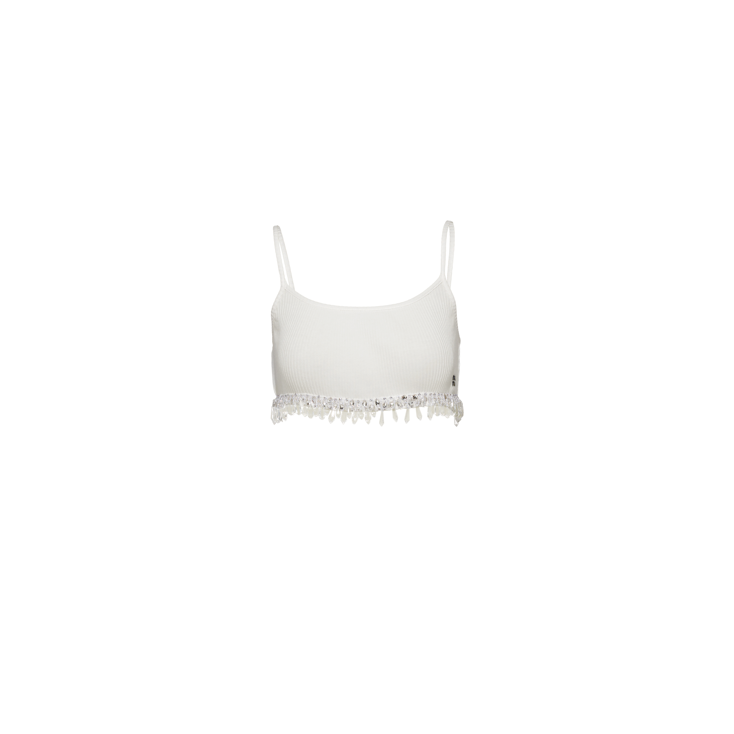 Ribbed knit jersey top White | Miu Miu