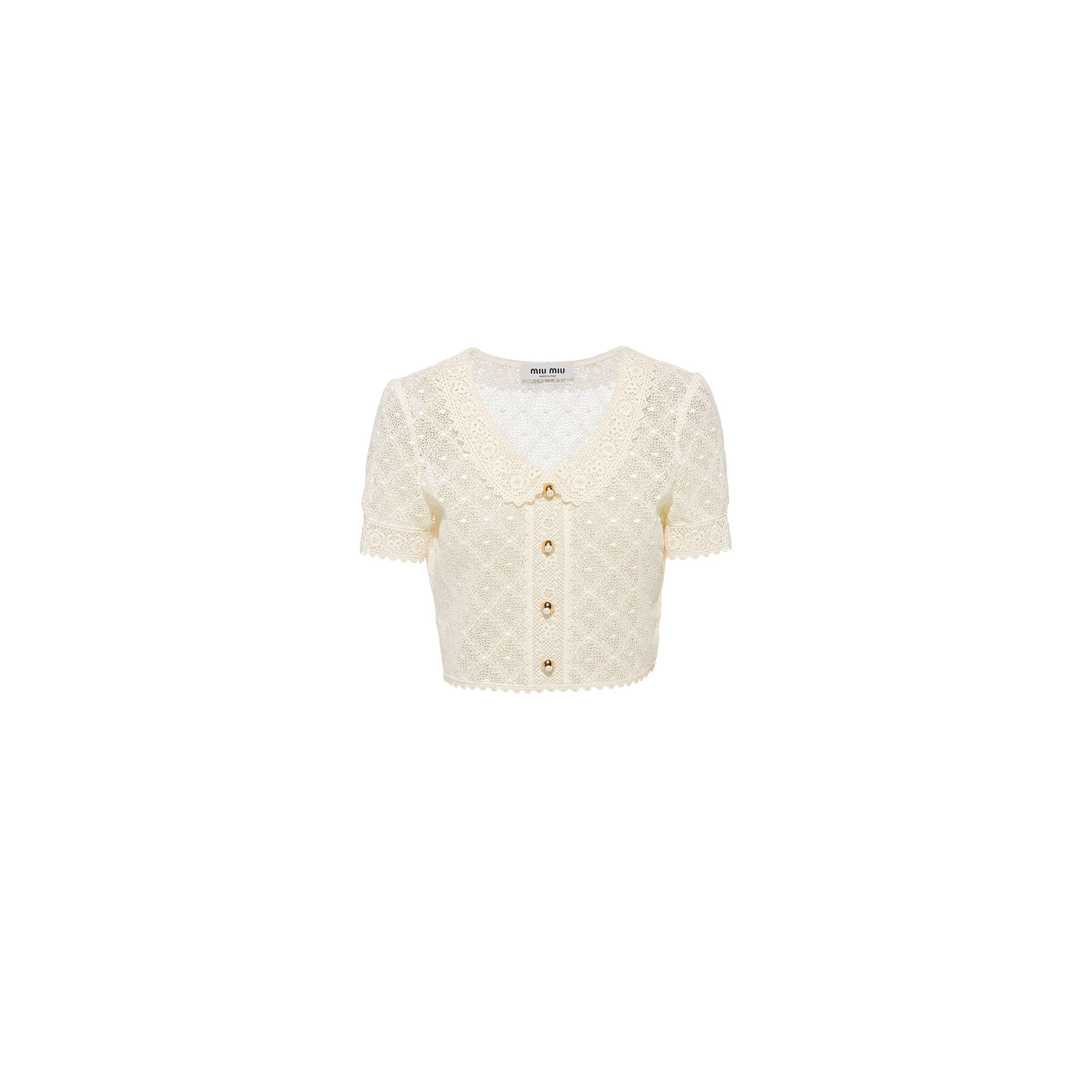 Lace crop top White | Miu Miu