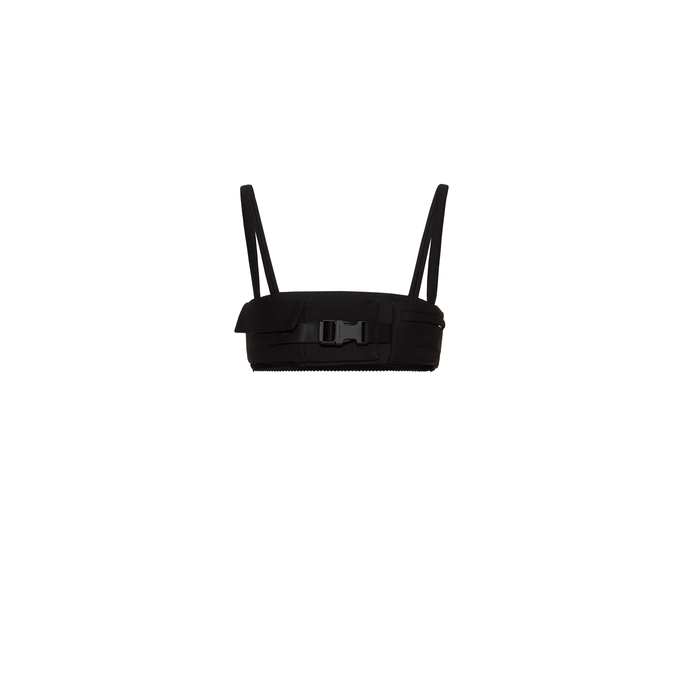 Miu Miu Radzimir Buckle-detail Bralette Top In Black