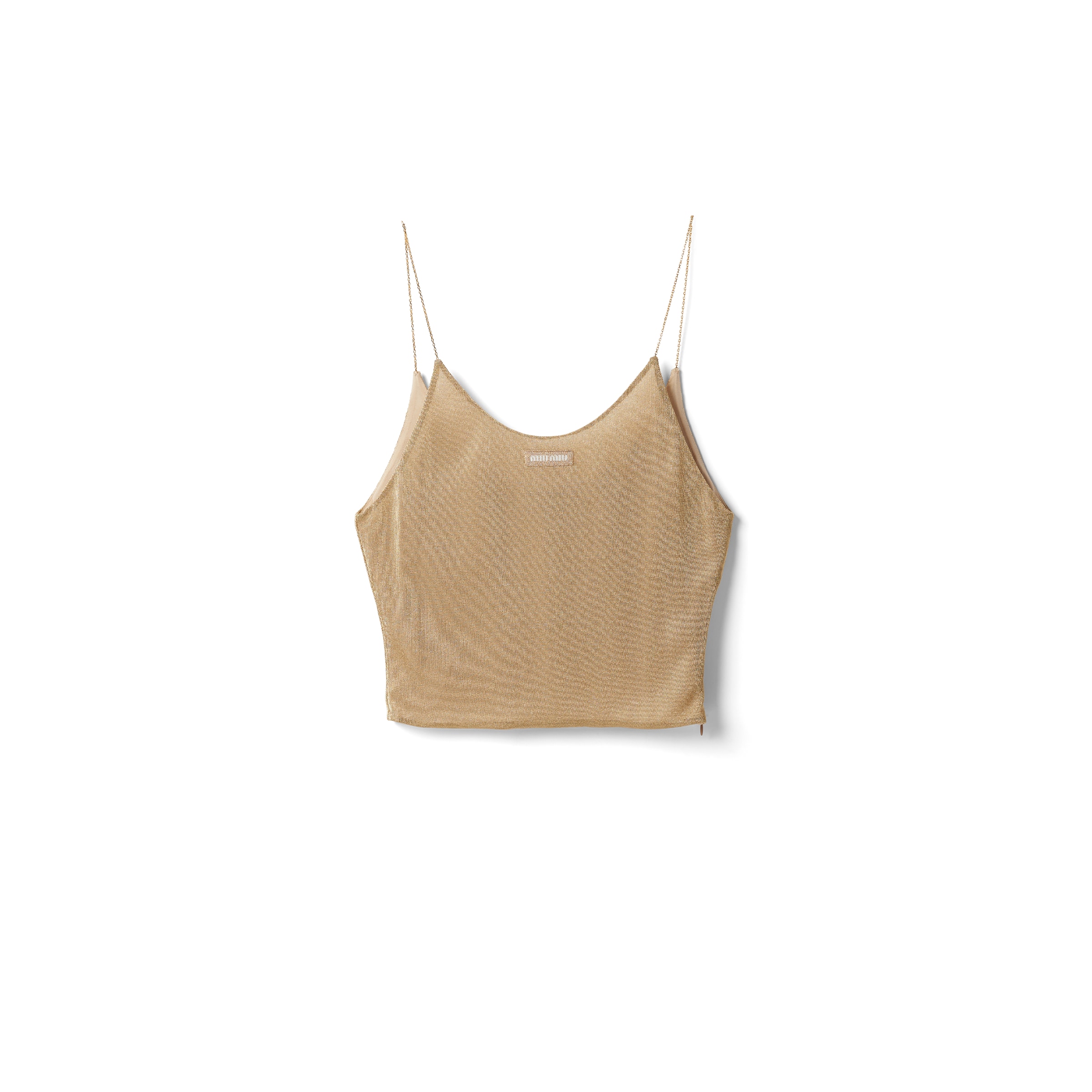 Miu Miu Top En Mesh, Femme, Or, Taille 36
