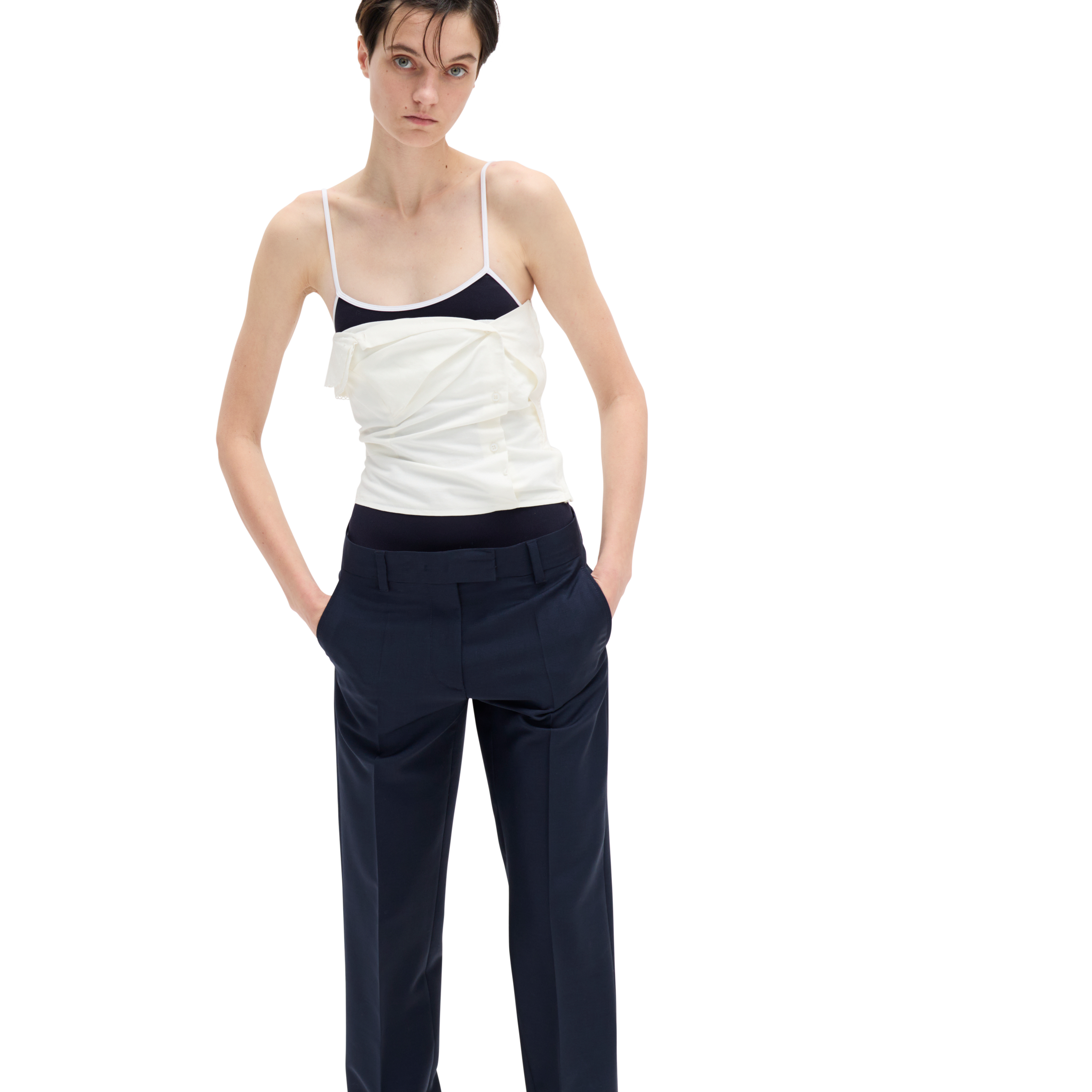 Miu Miu Slubbed Poplin Top In White