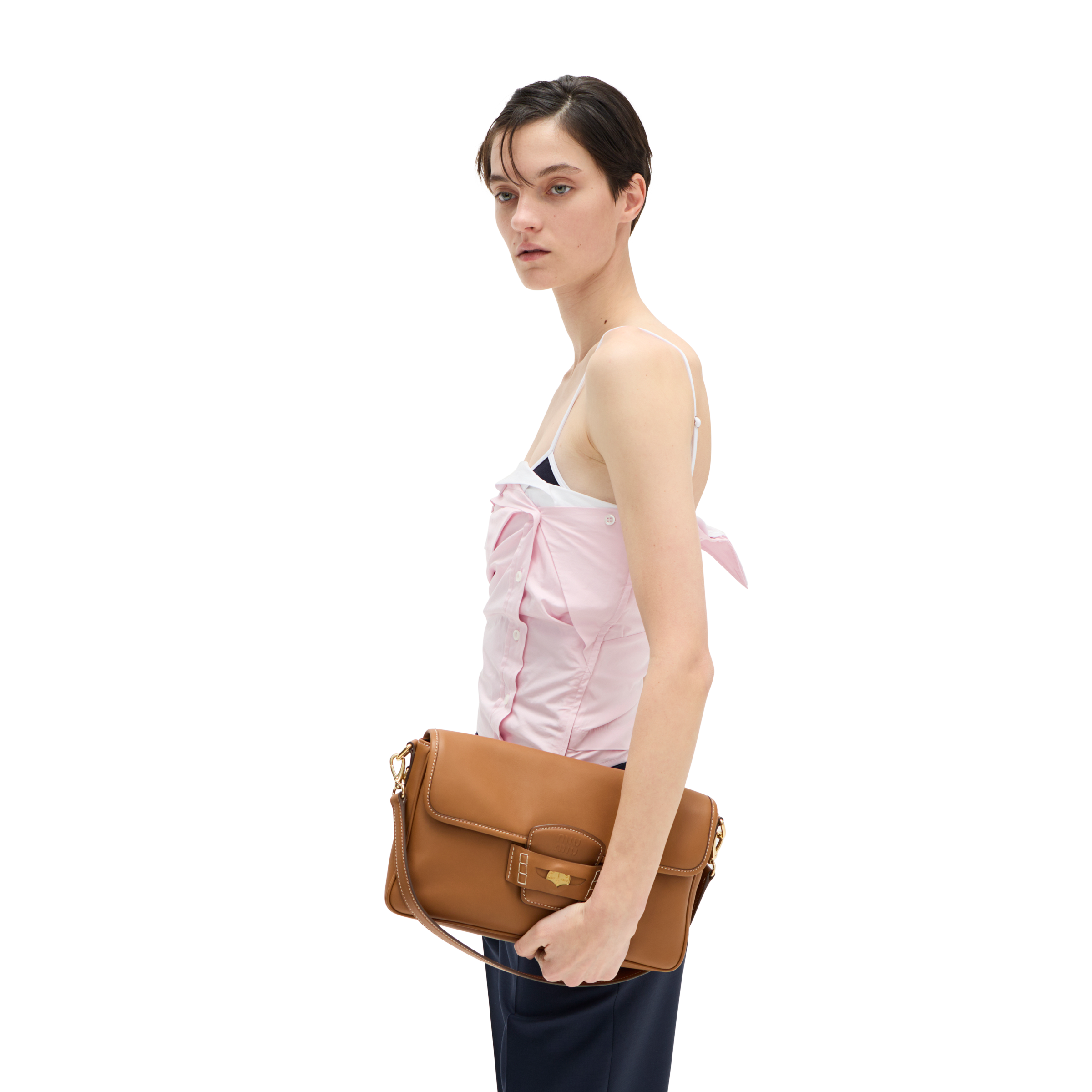 Miu Miu Poplin Top In Pink