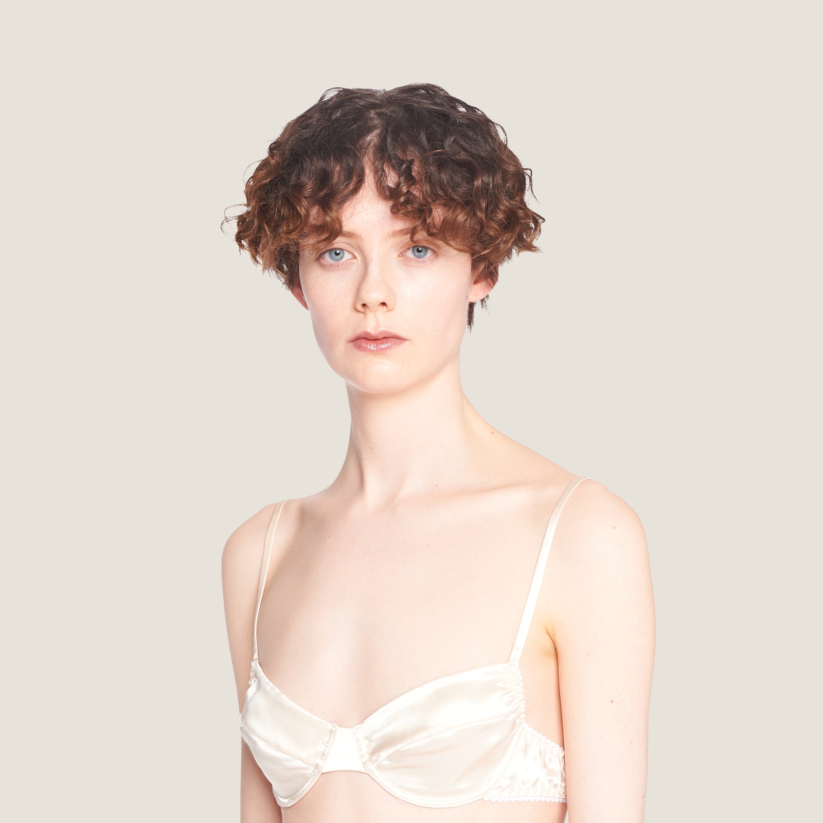 Sand Beige Satin Bra Miu Miu parts-express