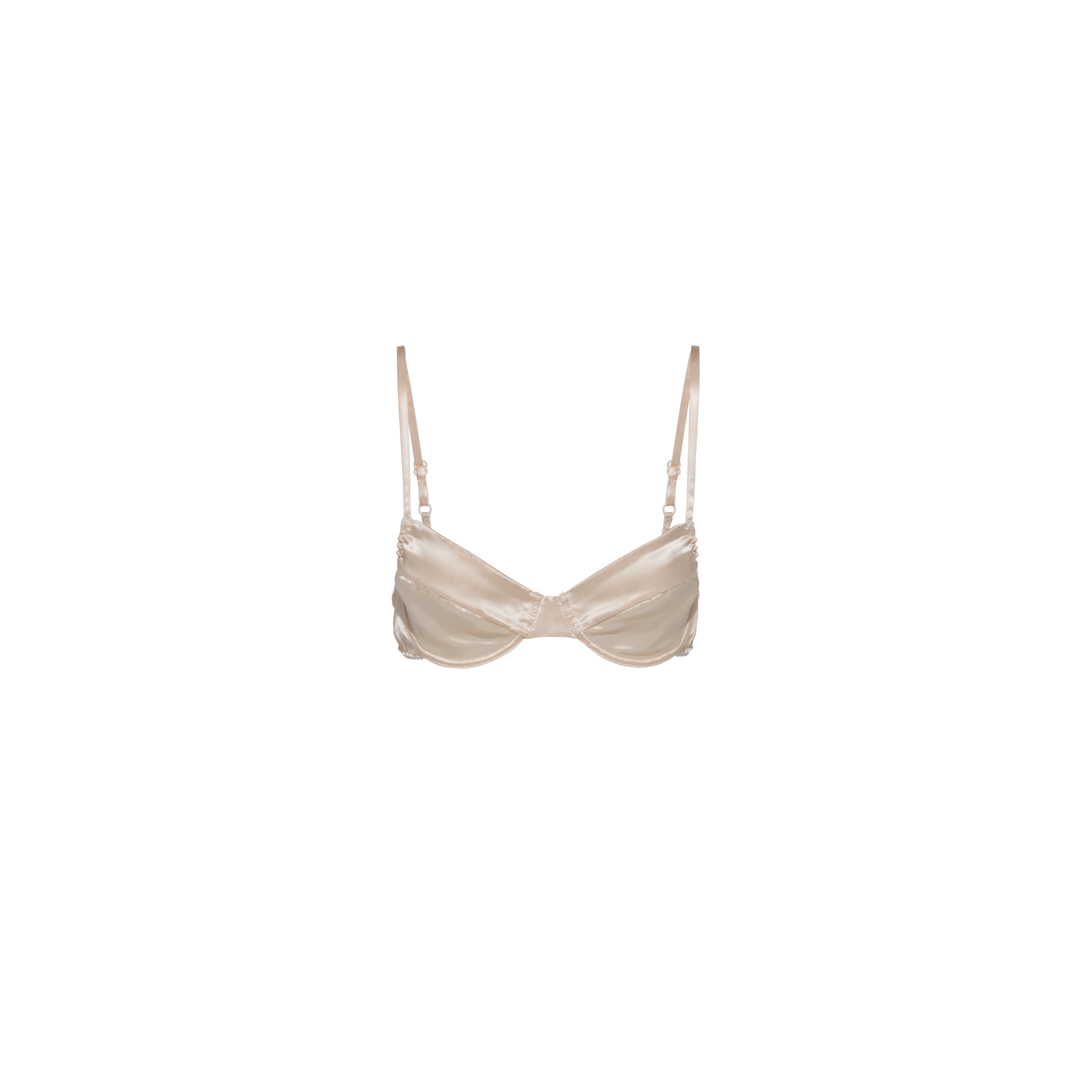 Miu Miu Satin Bra In Sand Beige