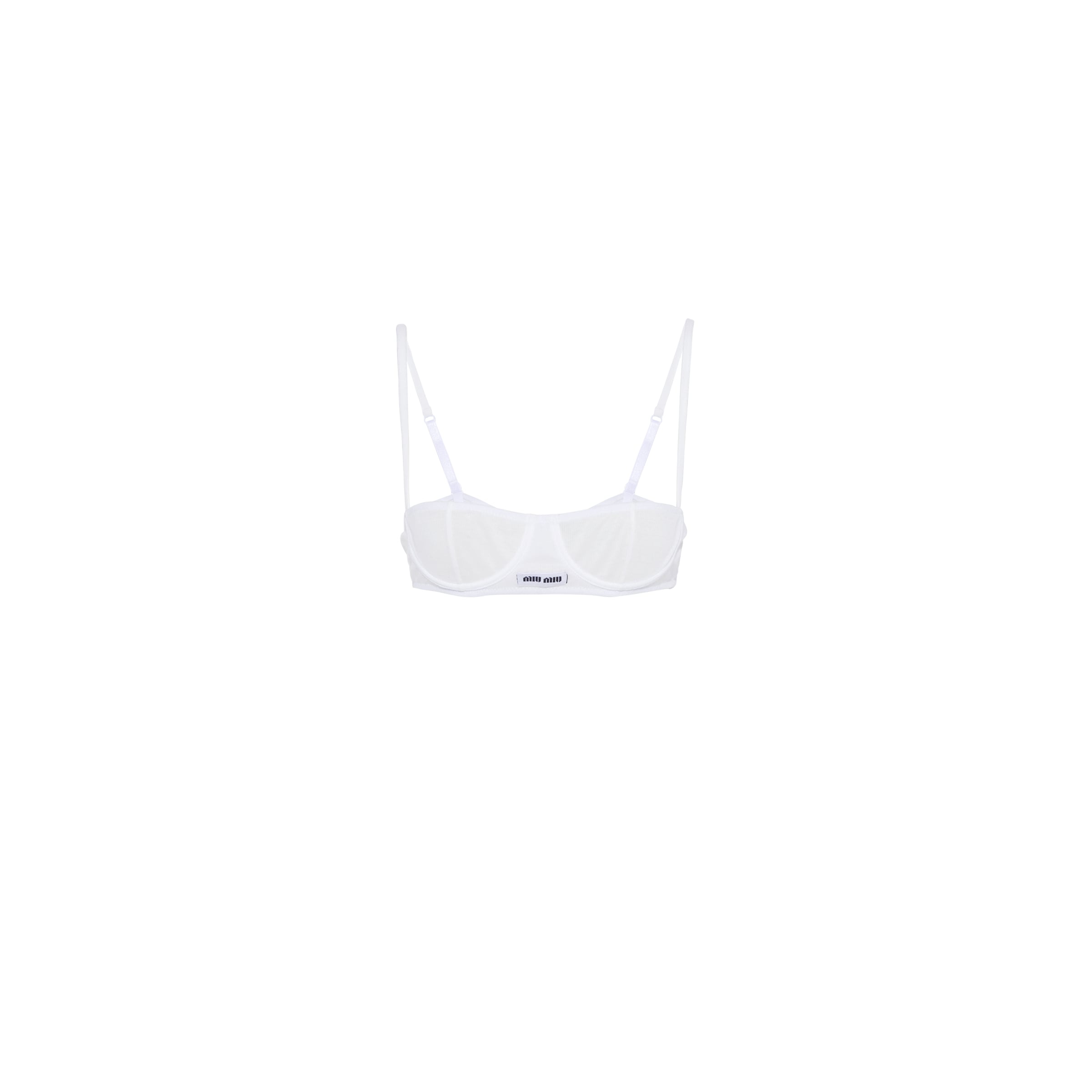 Miu Miu Reggiseno A Costine, Donna, Bianco, Taglia 1