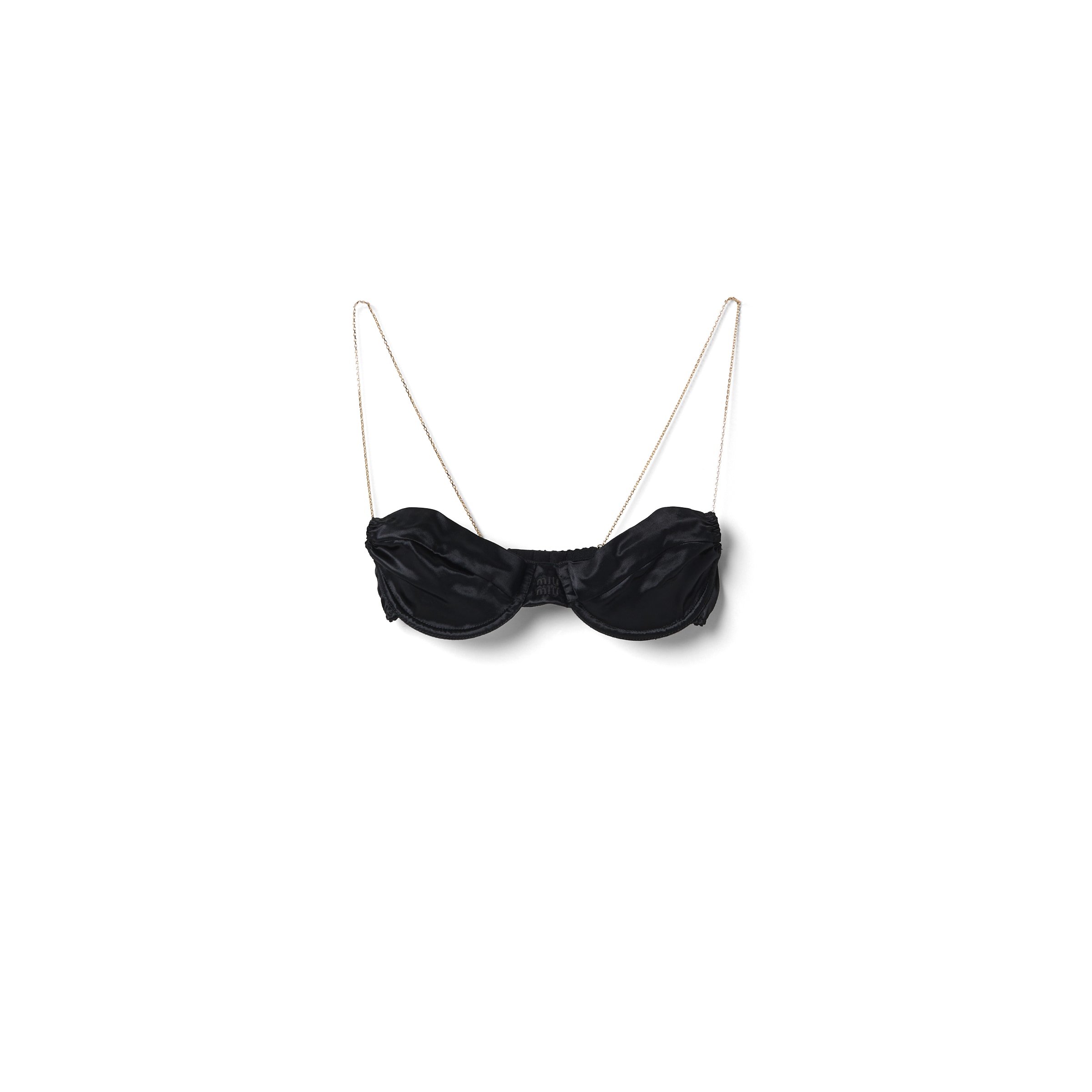 Miu Miu Soutien-gorge En Satin, Femme, Noir, Taille 2
