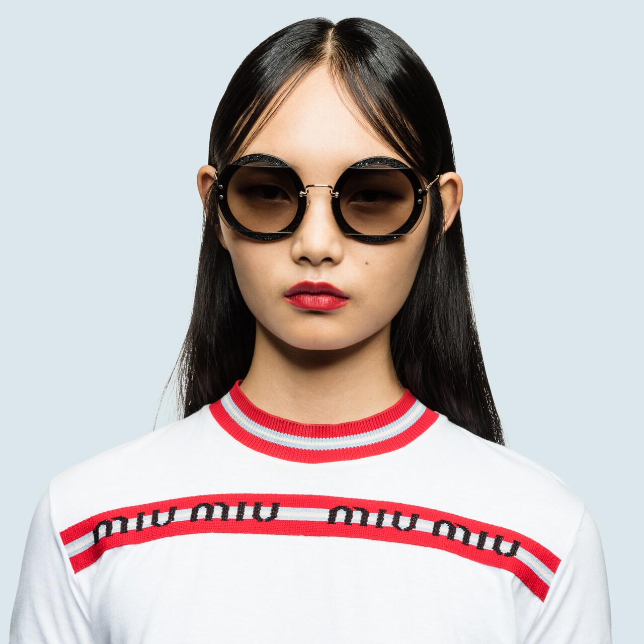 Miu Miu Reveal Glitter Eyewear Miu Miu Smu06s E1ab F00a7 Buy miu miu prescription glasses online at low prices, free lenses, coatings and worldwide delivery available. miu miu
