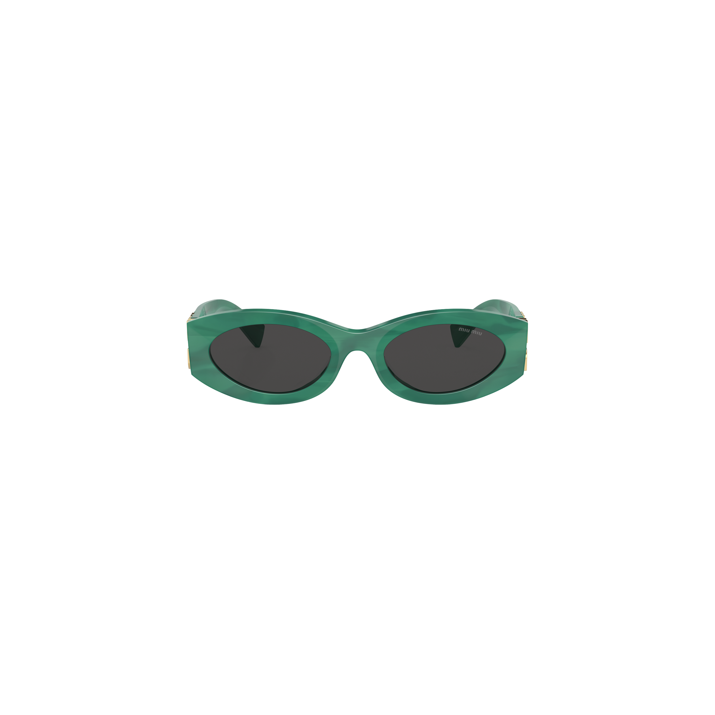 Miu Miu Womens Green Mu 11ws Oval-frame Acetate Sunglasses In Slate Gray Lenses