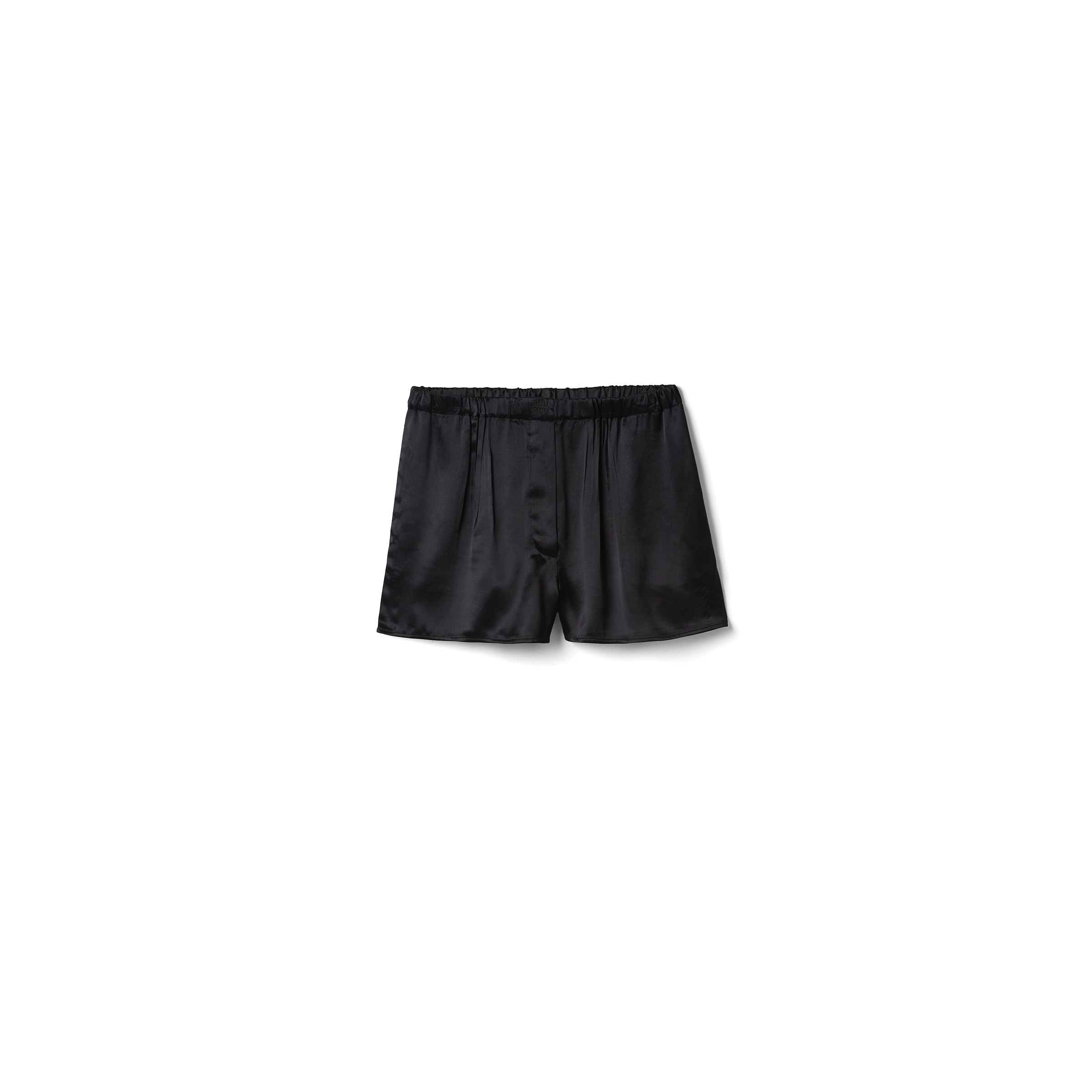 Miu Miu Short De Style Boxer En Satin, Femme, Noir, Taille 3