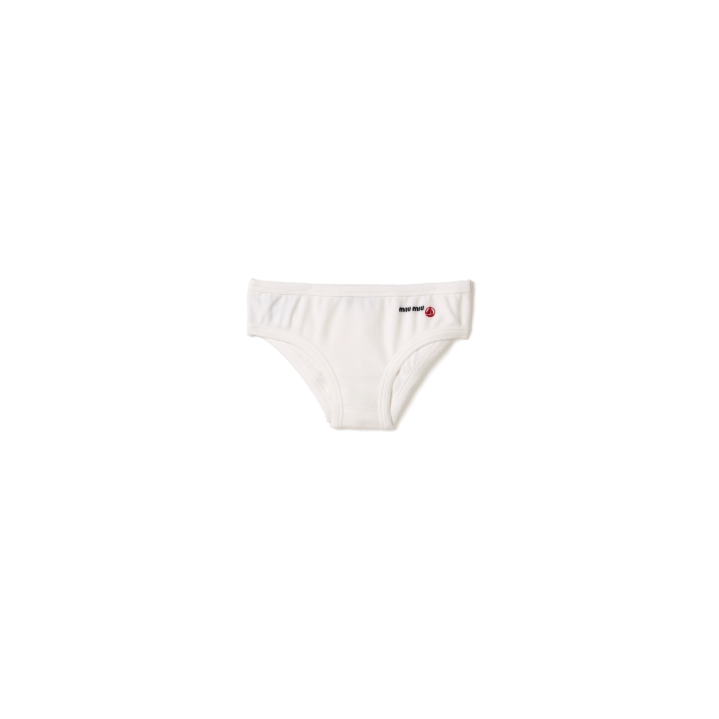 Culotte Petit Bateau X Miu Miu En Jersey Stretch, Femme, Blanc, Taille S