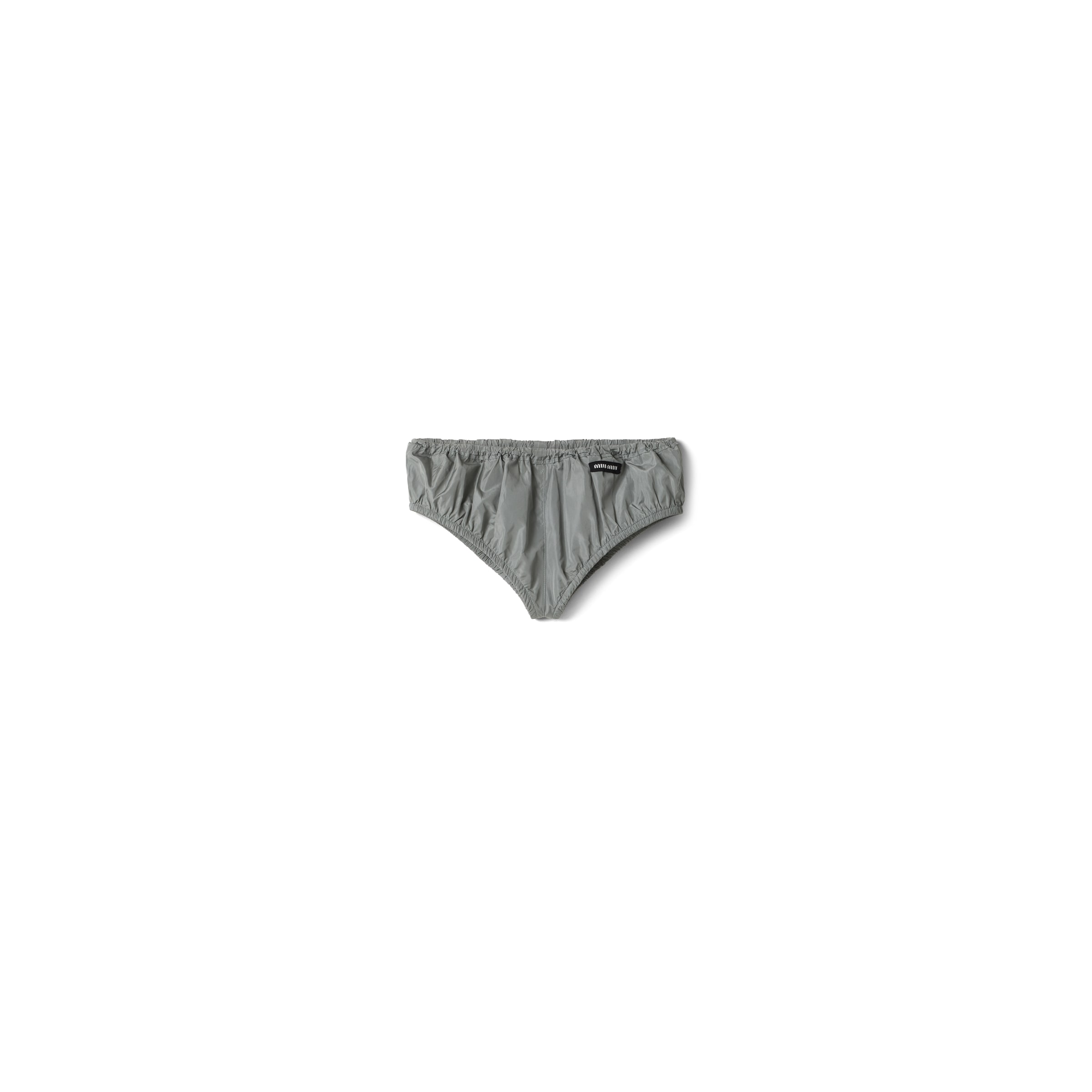 Miu Miu Slip En Soie Technique, Femme, Gris Plomb, Taille 2
