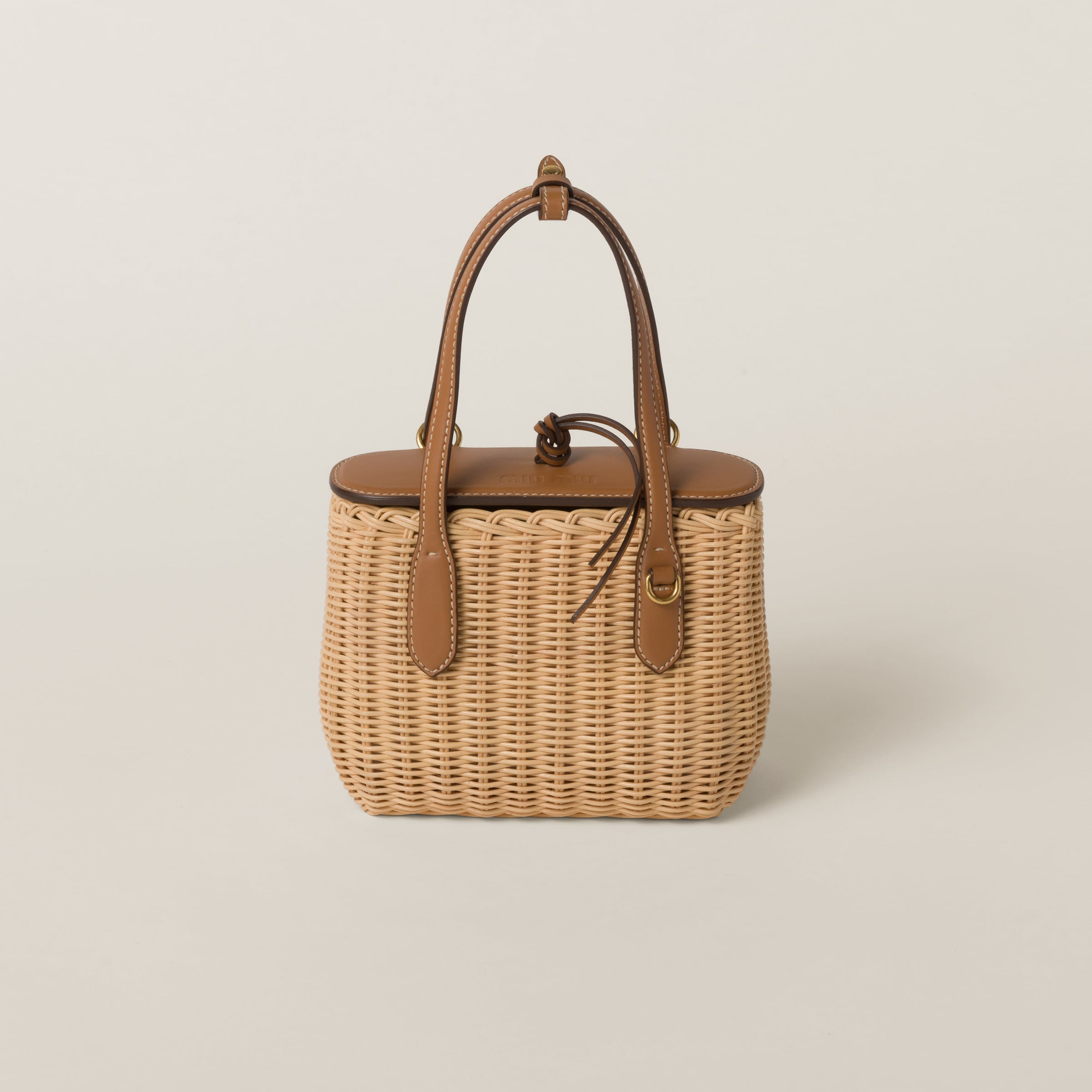 Wicker and deals leather bag