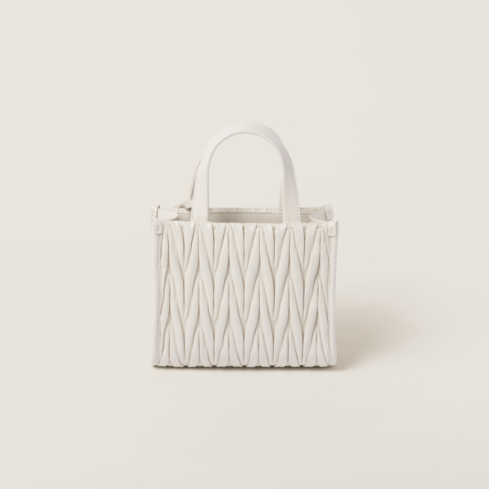 Weiss Handtasche Aus Matelassénappaleder Miu Miu