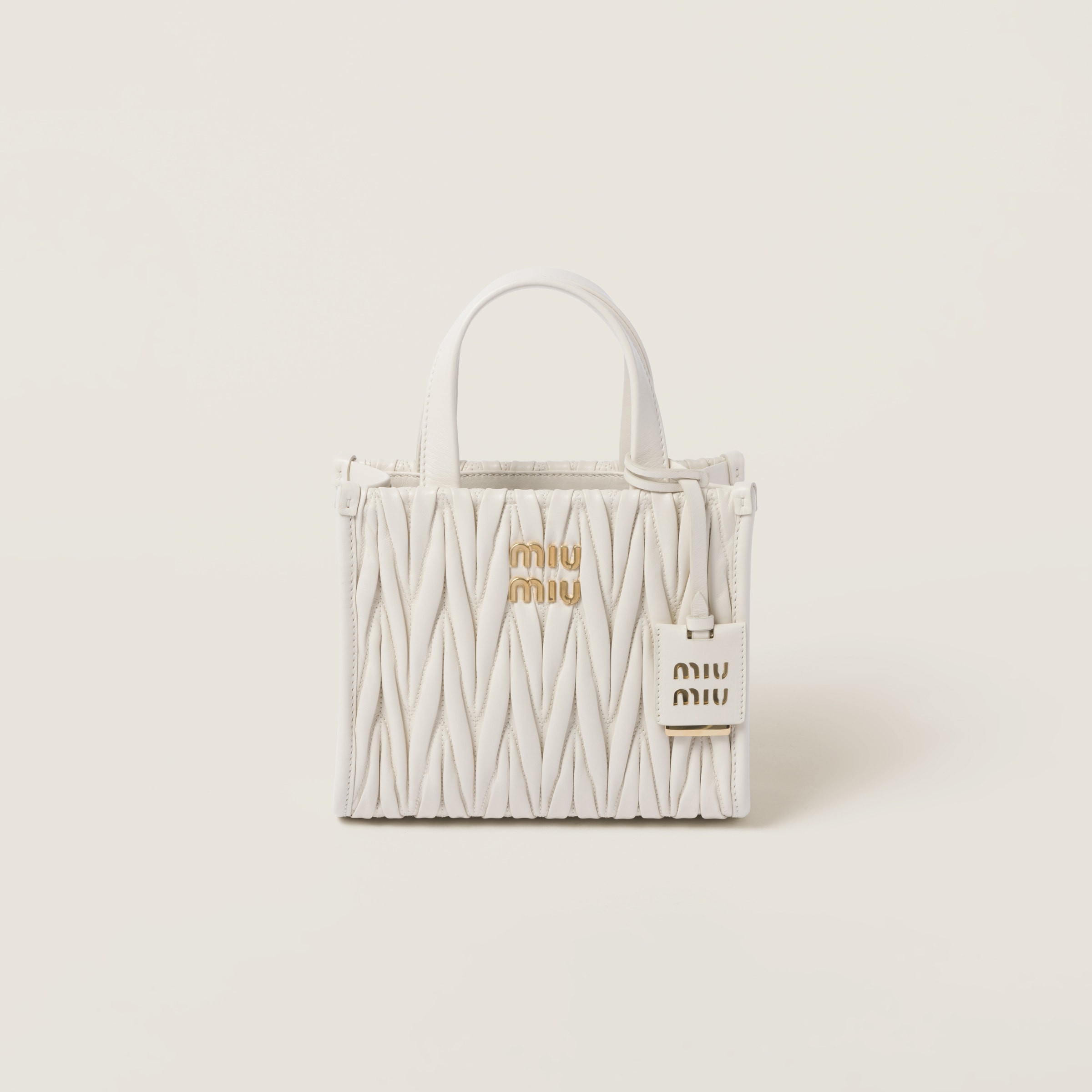 Weiss Handtasche Aus Matelassénappaleder Miu Miu
