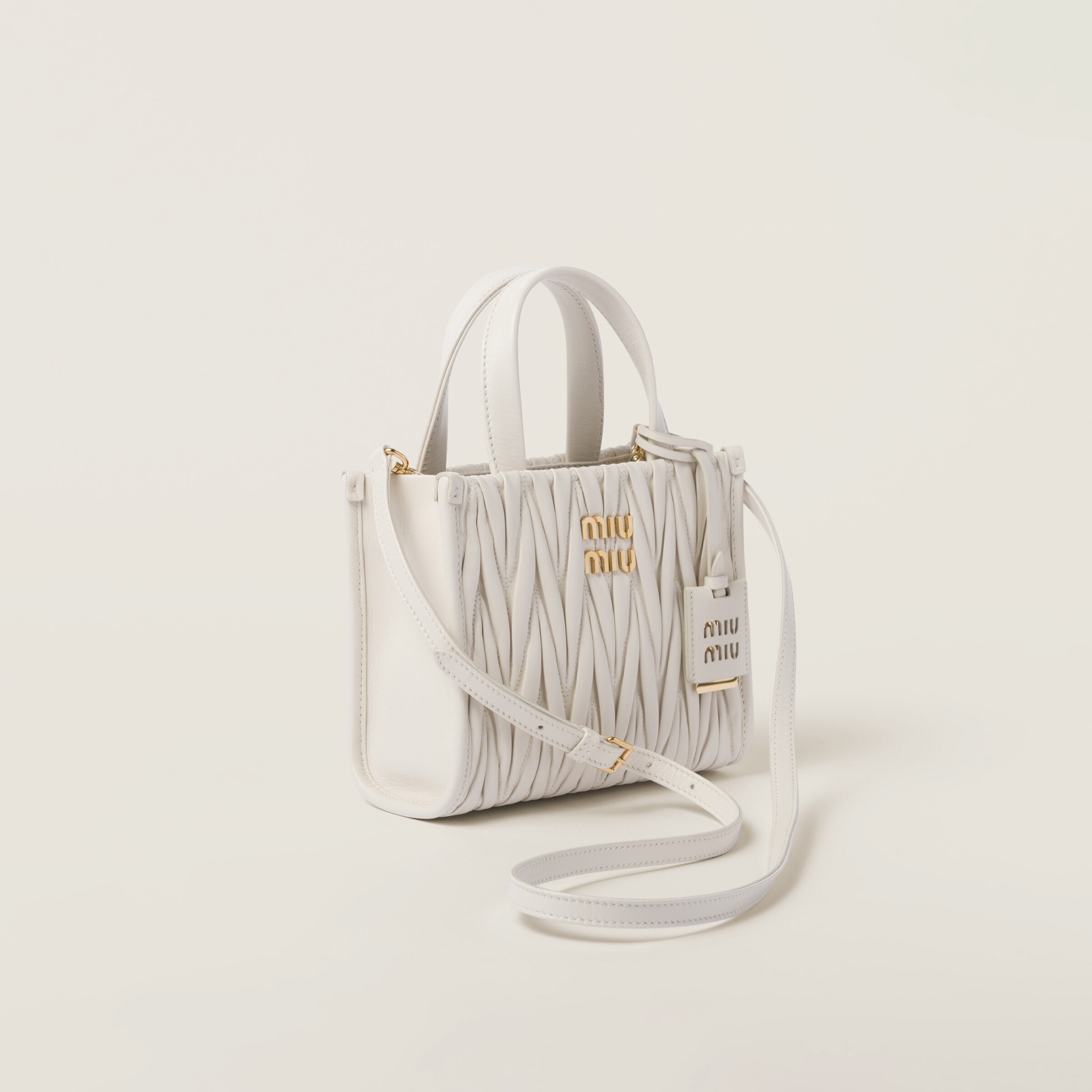 Weiss Handtasche Aus Matelassénappaleder Miu Miu