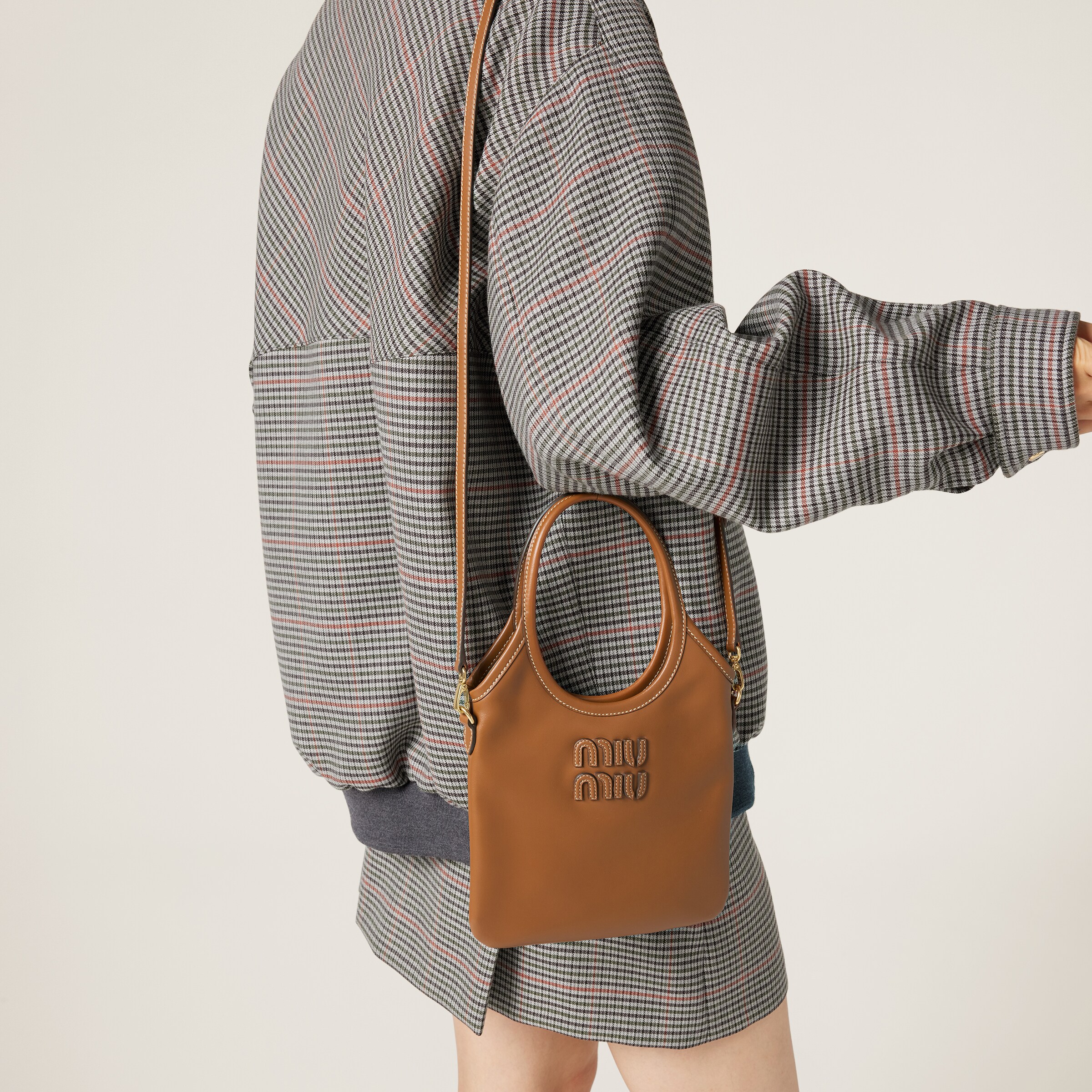Cognac Ivy Leather Handbag | Miu Miu
