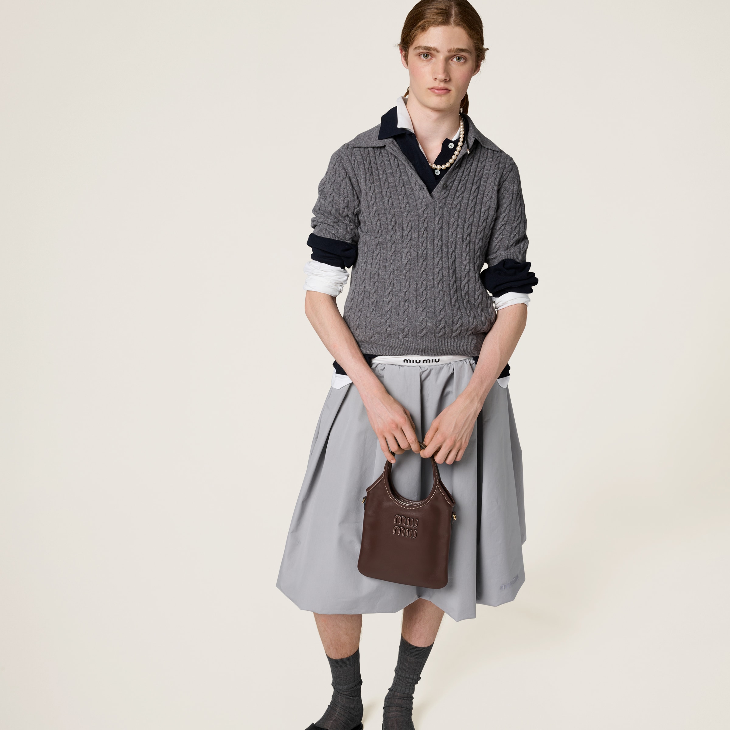 Briarwood Ivy Leather Handbag | Miu Miu