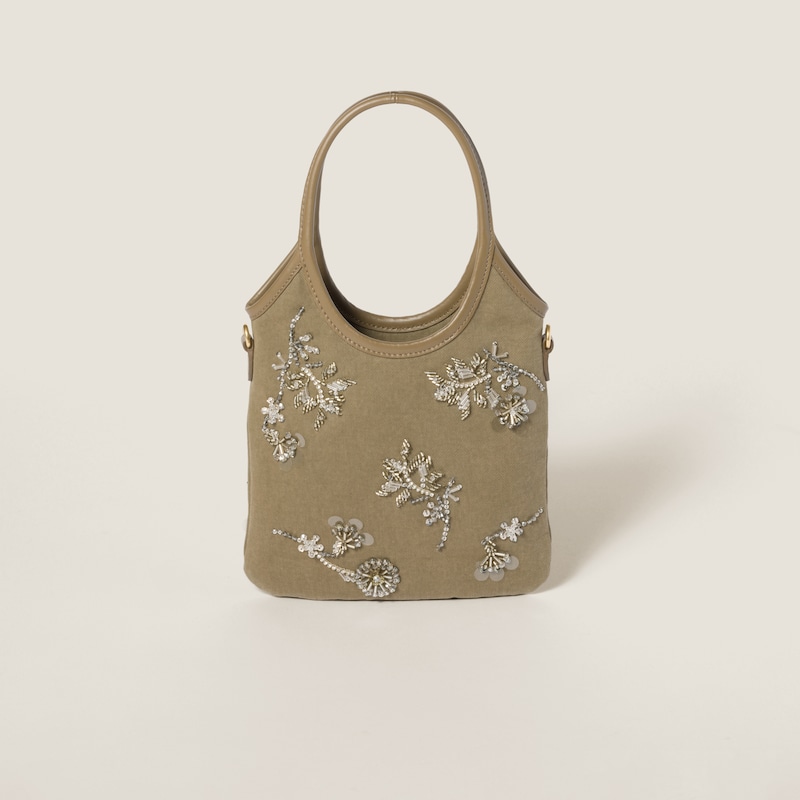 Bolso IVY de gabardina bordada