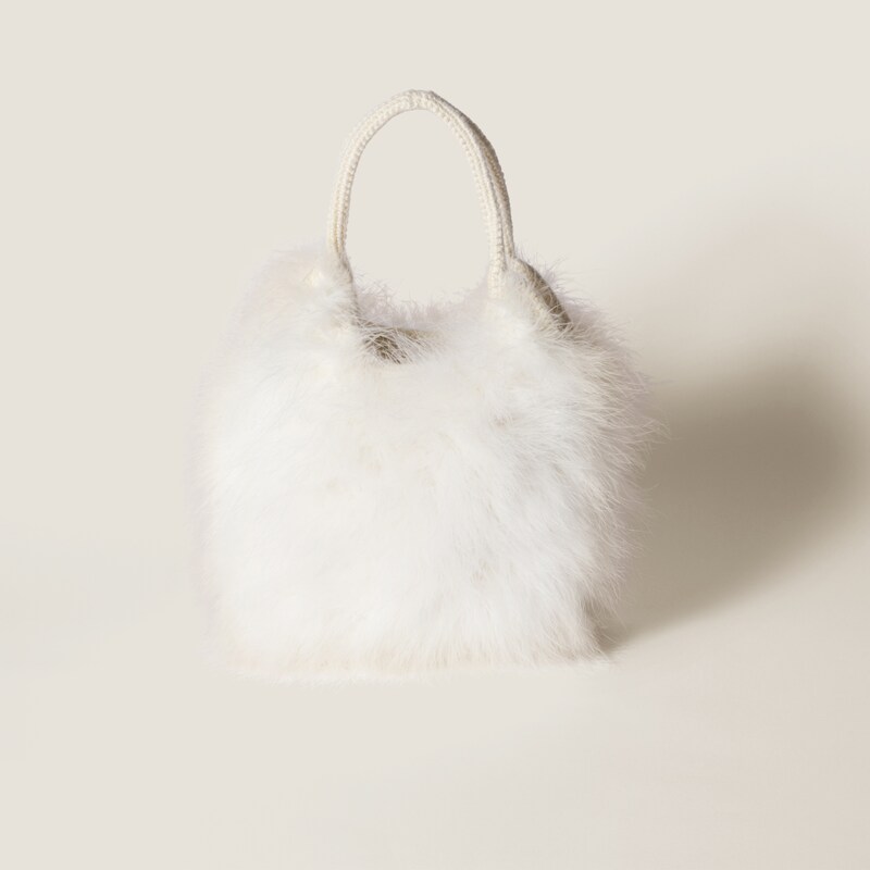 IVY crochet handbag with feathers