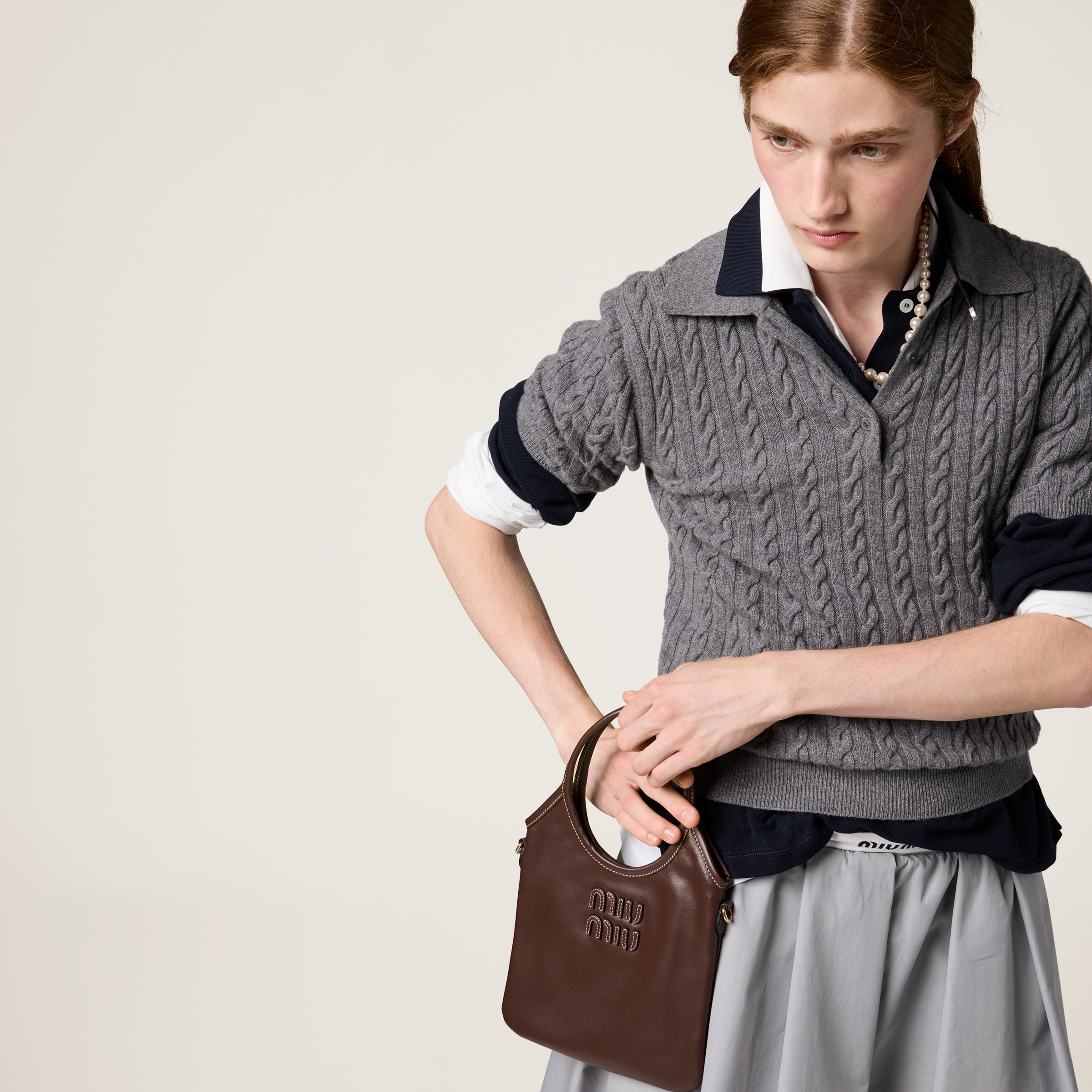 Briarwood Ivy Leather Handbag | Miu Miu