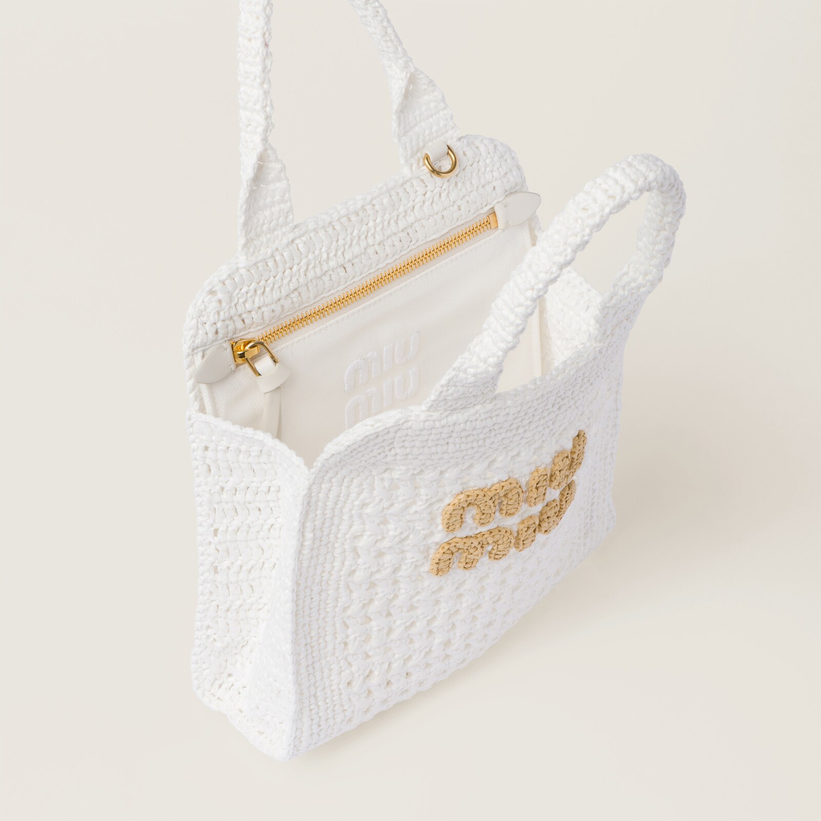 BALLET FLAT 25S IN OFF WHITE AND BEIGE RAFFIA