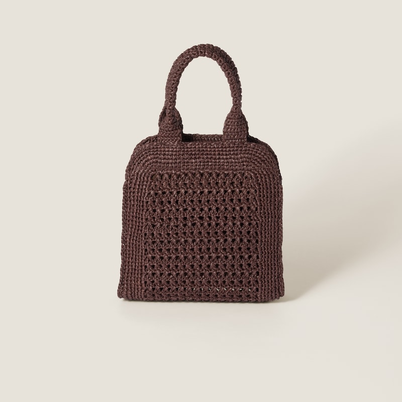 Raffia-effect woven tote bag
