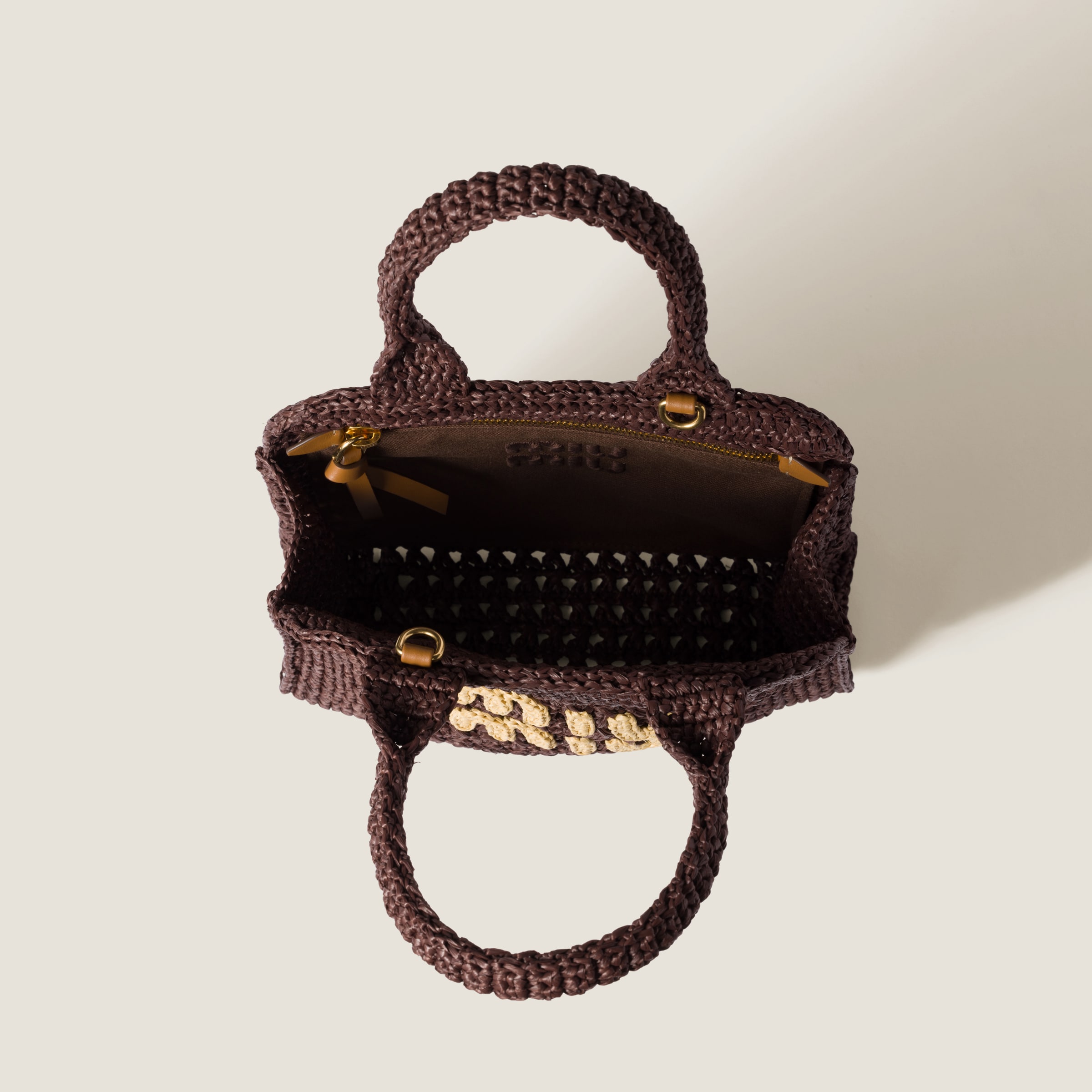 Miu Miu Raffia-effect Woven Tote Bag