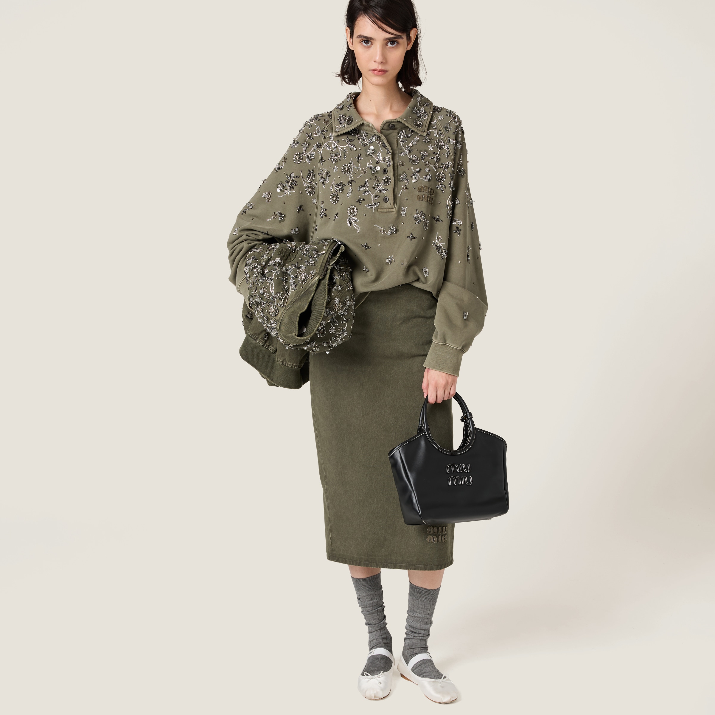Black Ivy Leather Bag | Miu Miu