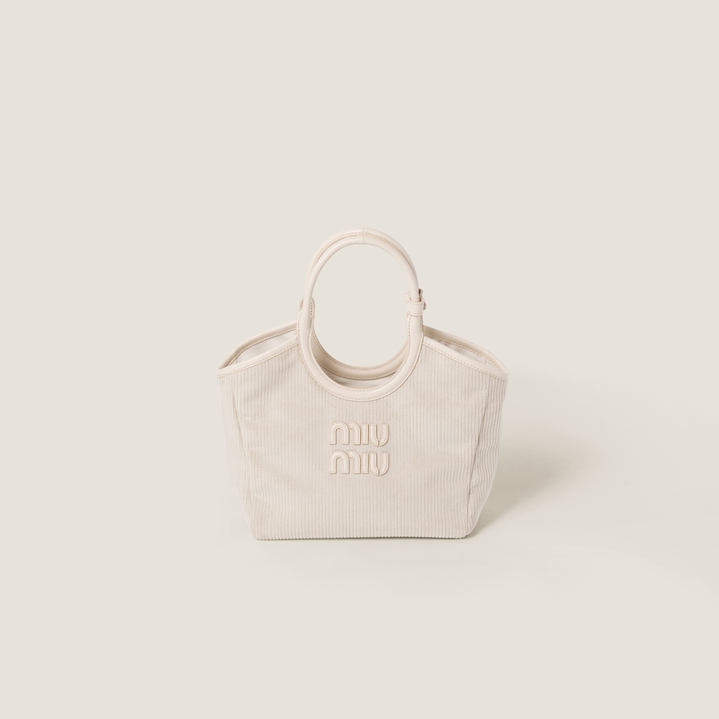ホワイト アイビー コーデュロイ ハンドバッグ | Miu Miu