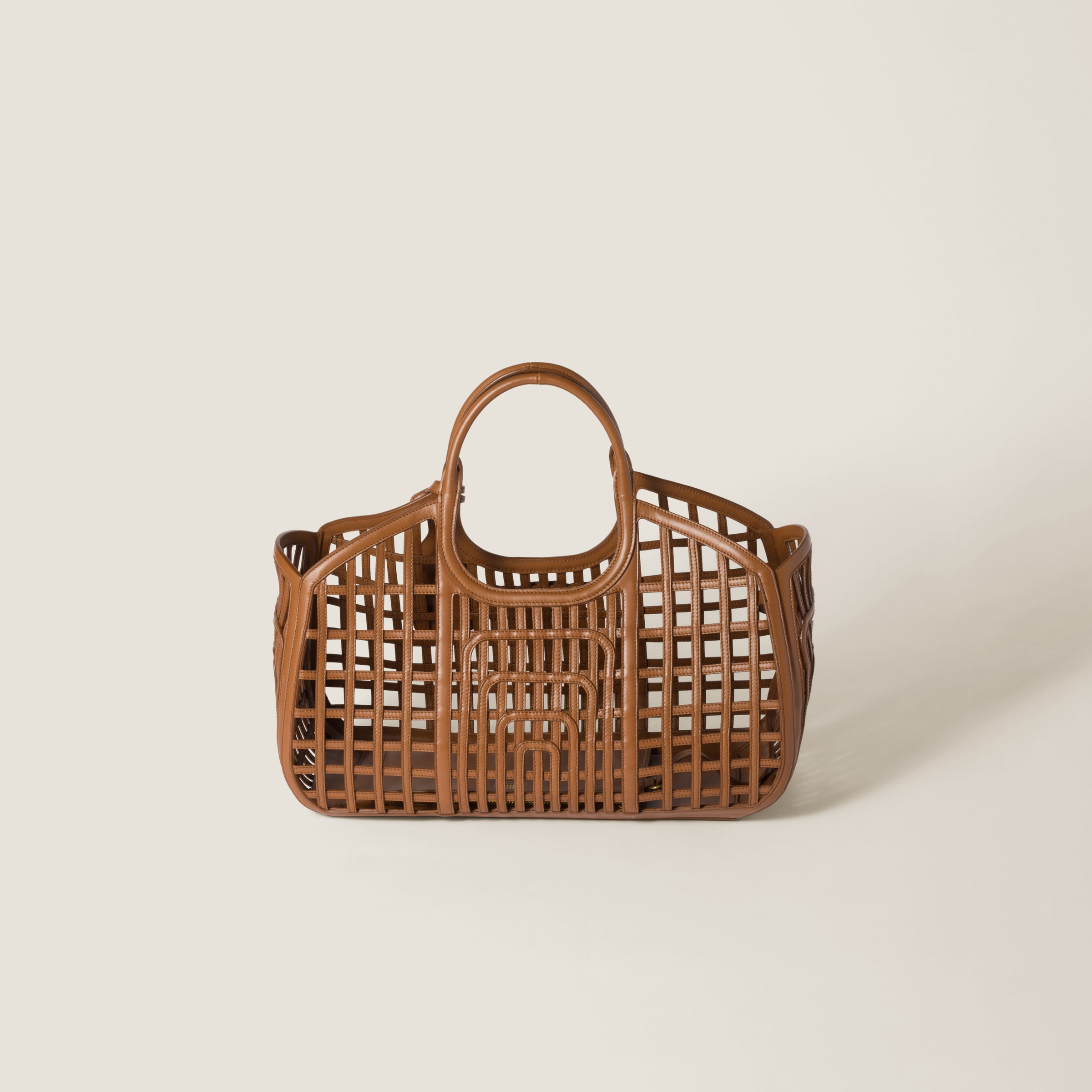Cognac Leather Handbag | Miu Miu Cognac Leather Handbag | Miu Miu