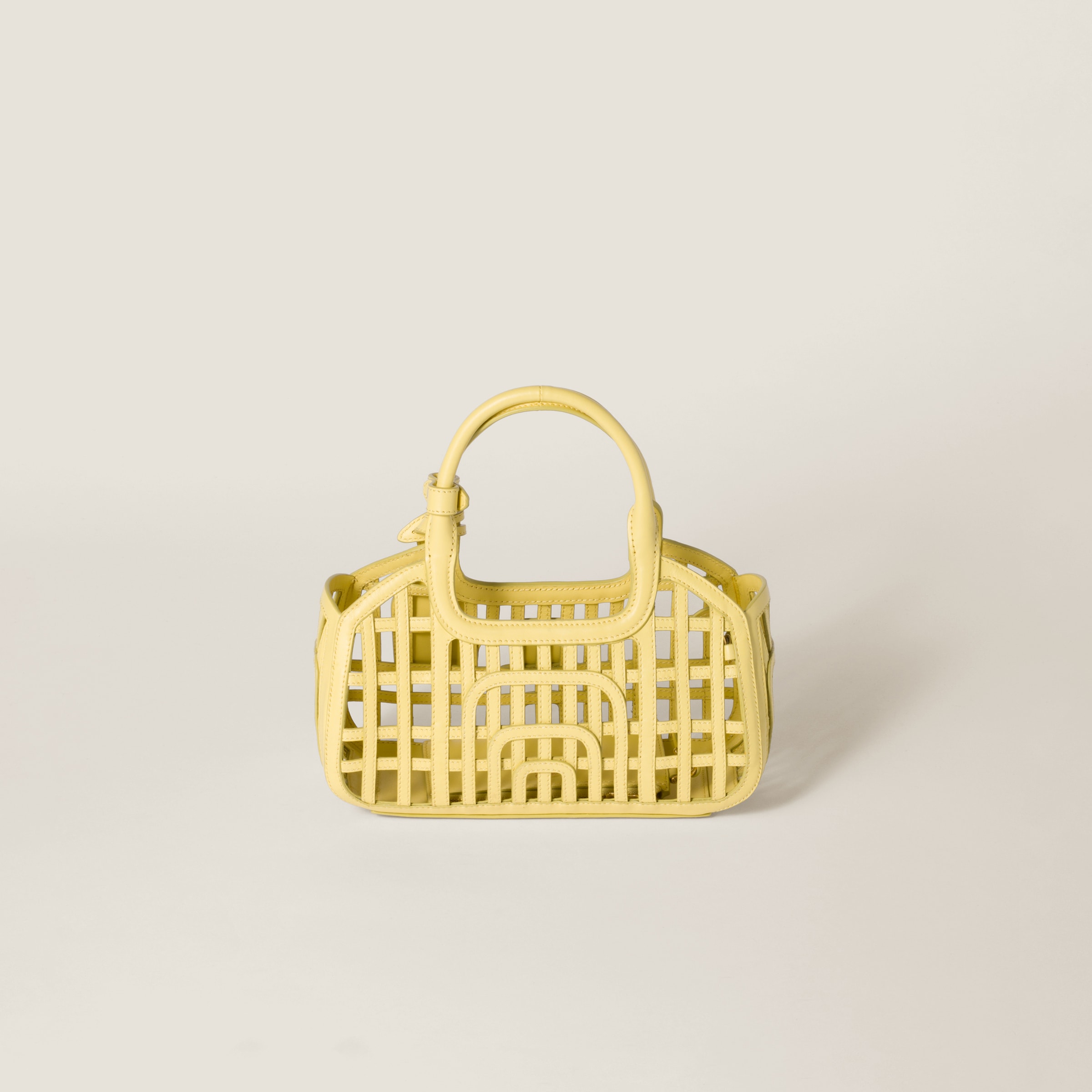 Lemon Yellow Leather Basket | Miu Miu