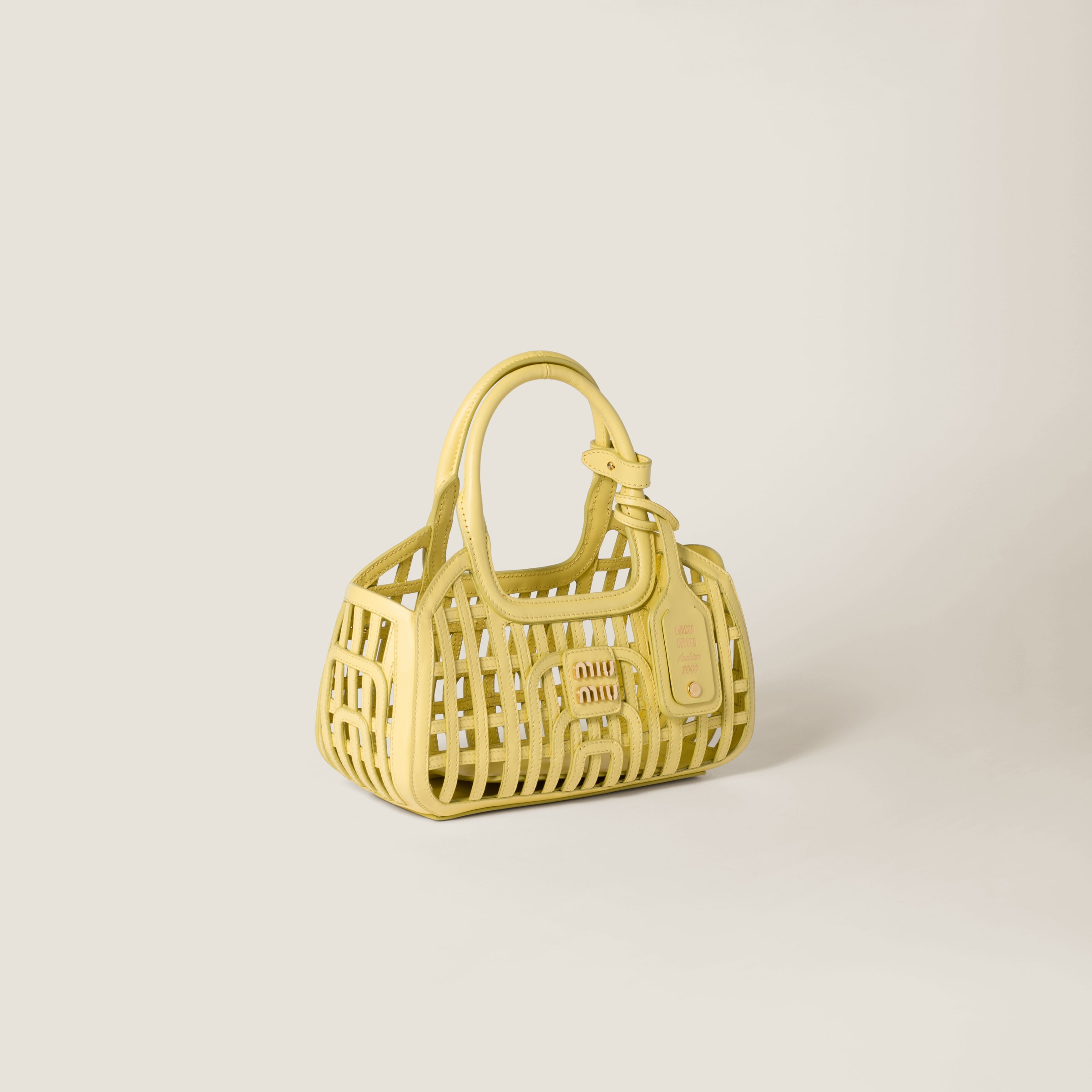 レモンイエロー レザー ハンドバッグ | Miu Miu レモンイエロー レザー ハンドバッグ | Miu Miu