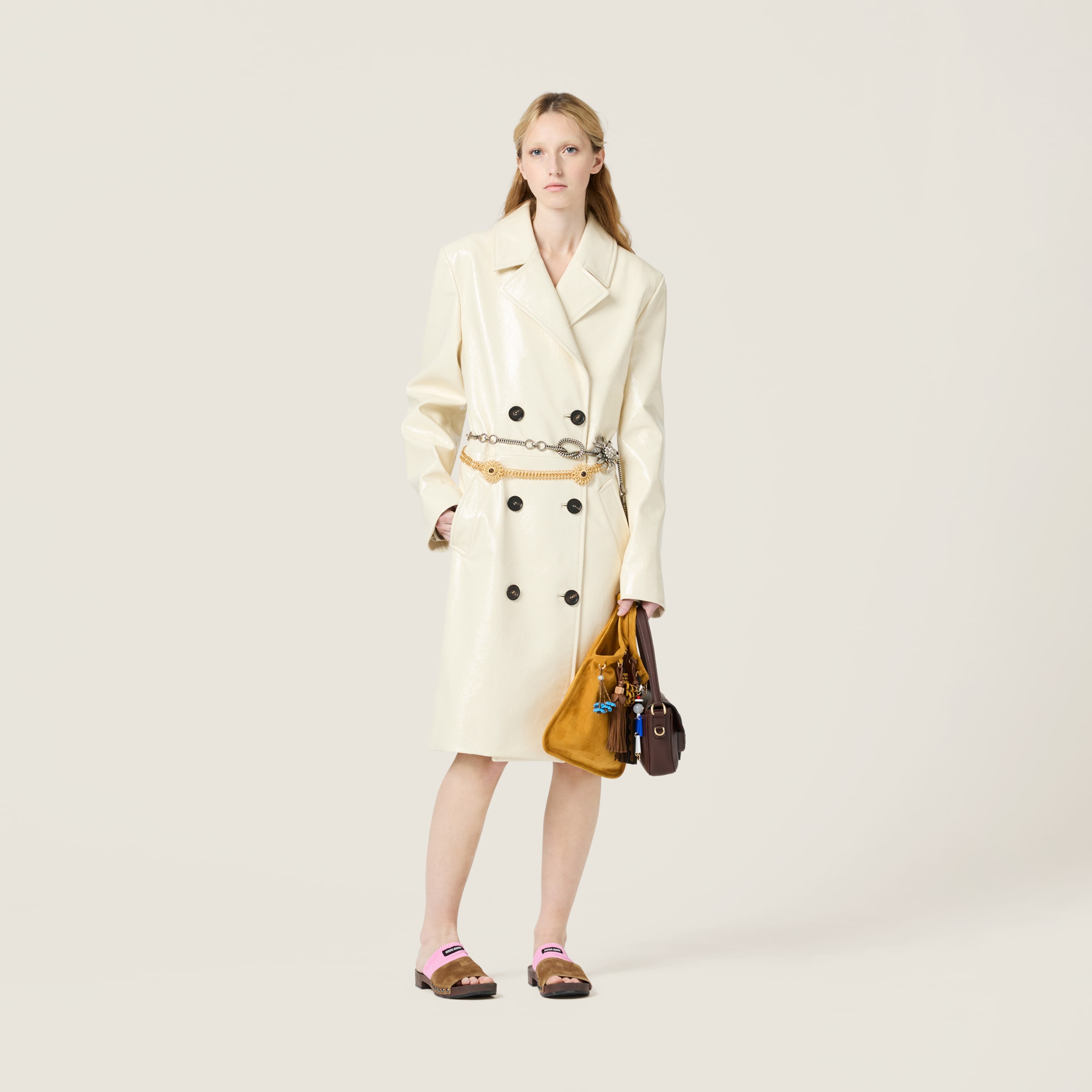 Miu Miu Suede Bag With Trick In Whiskey