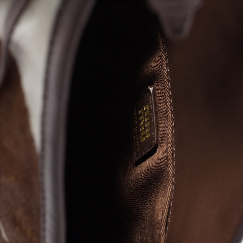 Printed leather handbag