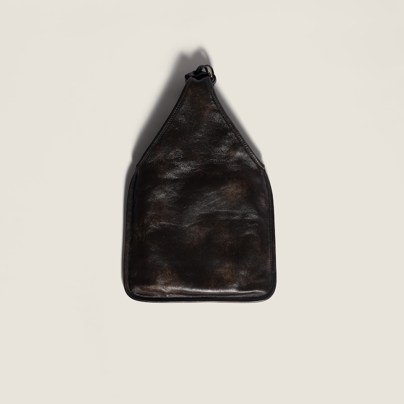 刺繍入りナッパレザー(羊革)ハンドバッグ