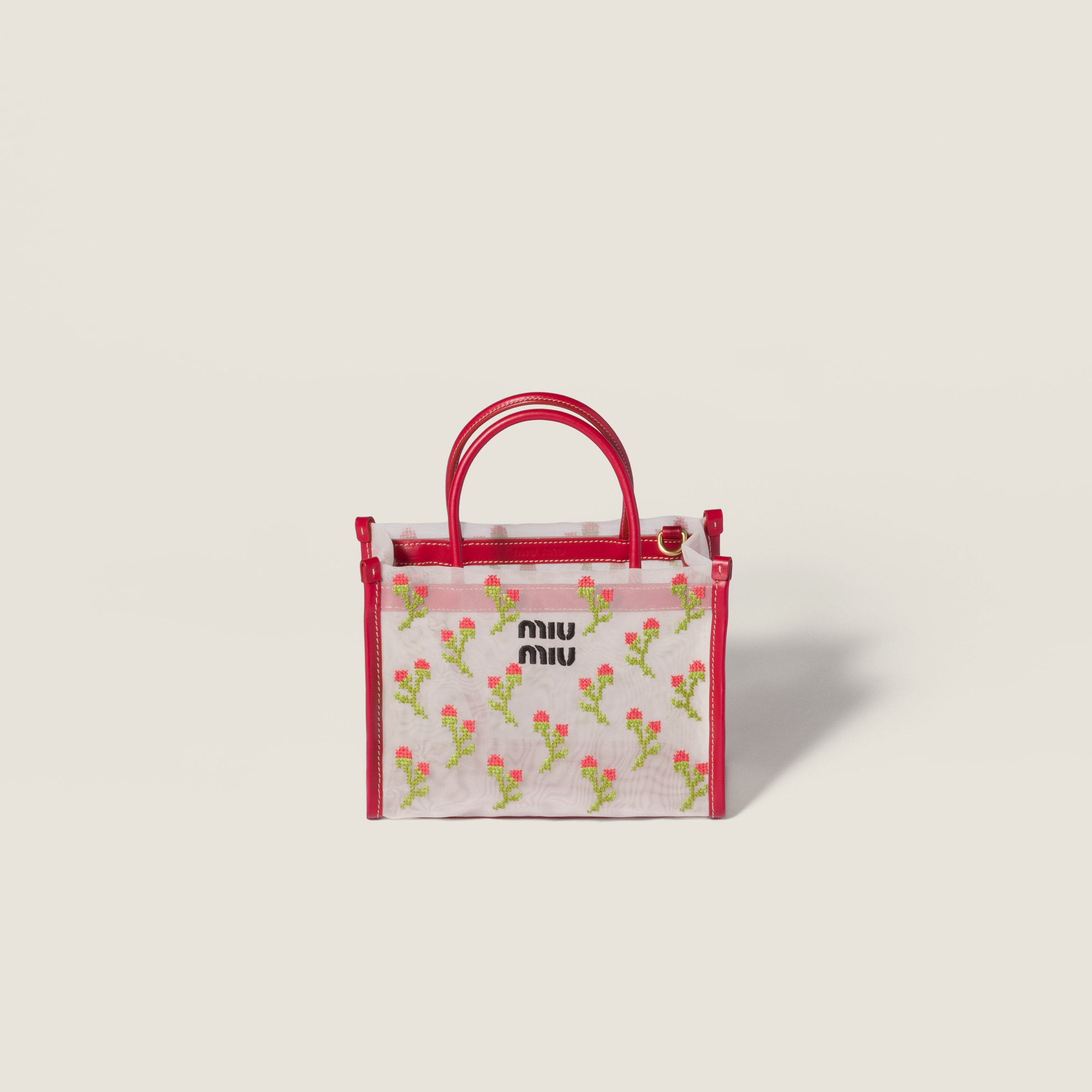 Embroidered mesh top-handle bag from Miu Miu - $1,950