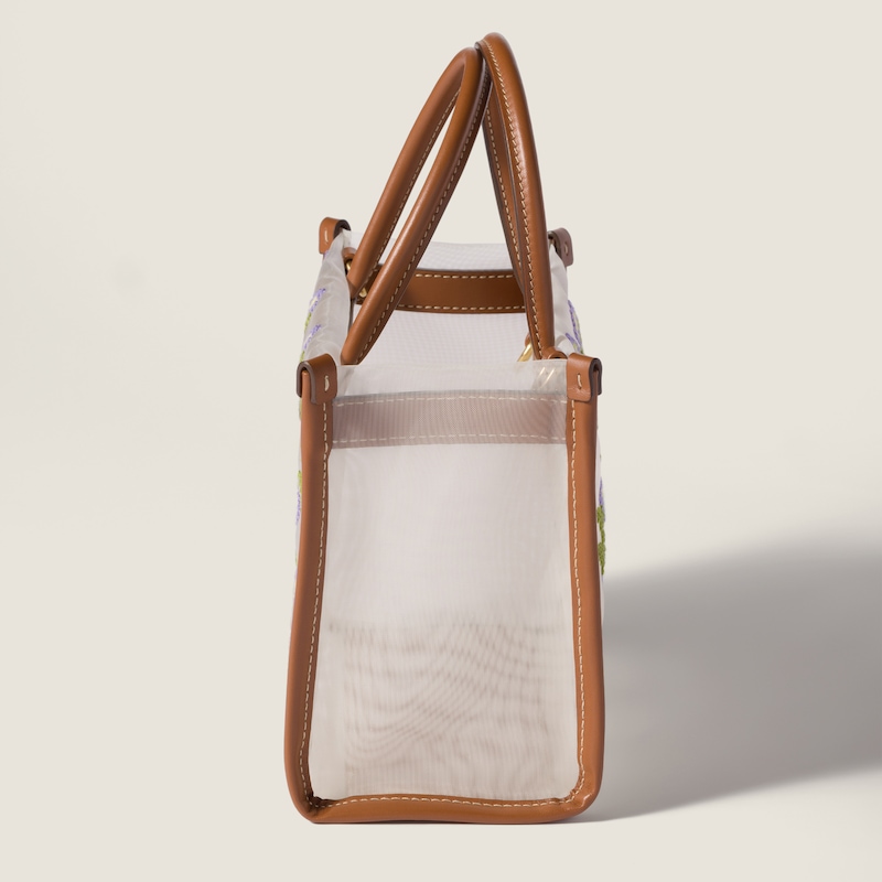 刺绣网眼手提包