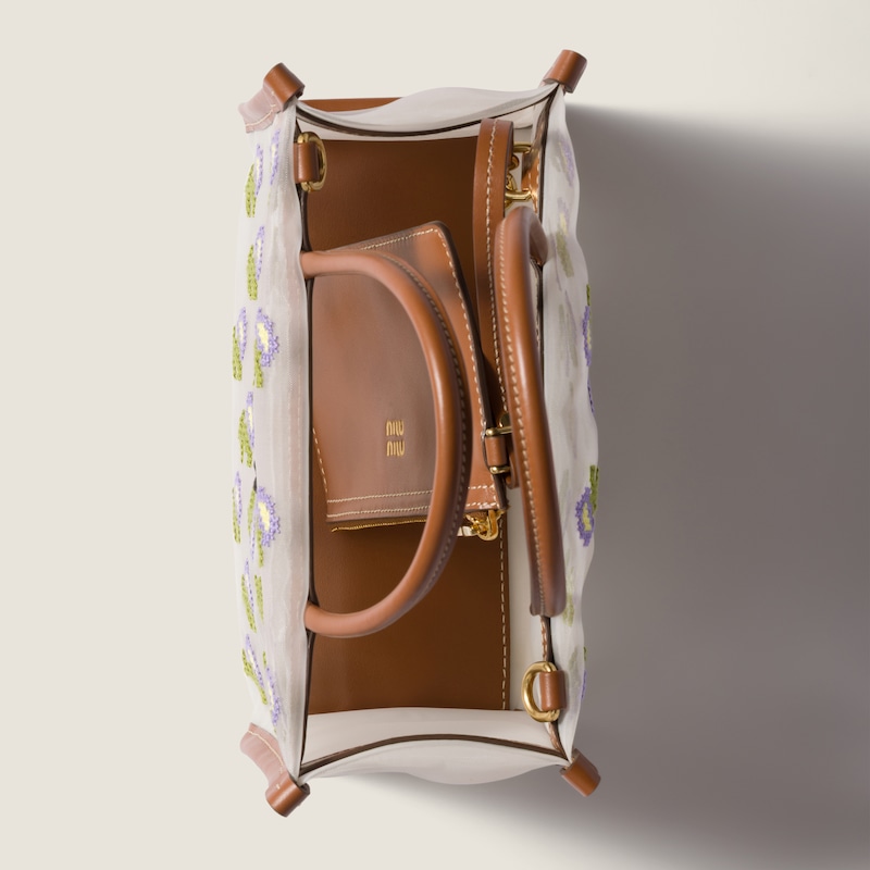 刺绣网眼手提包