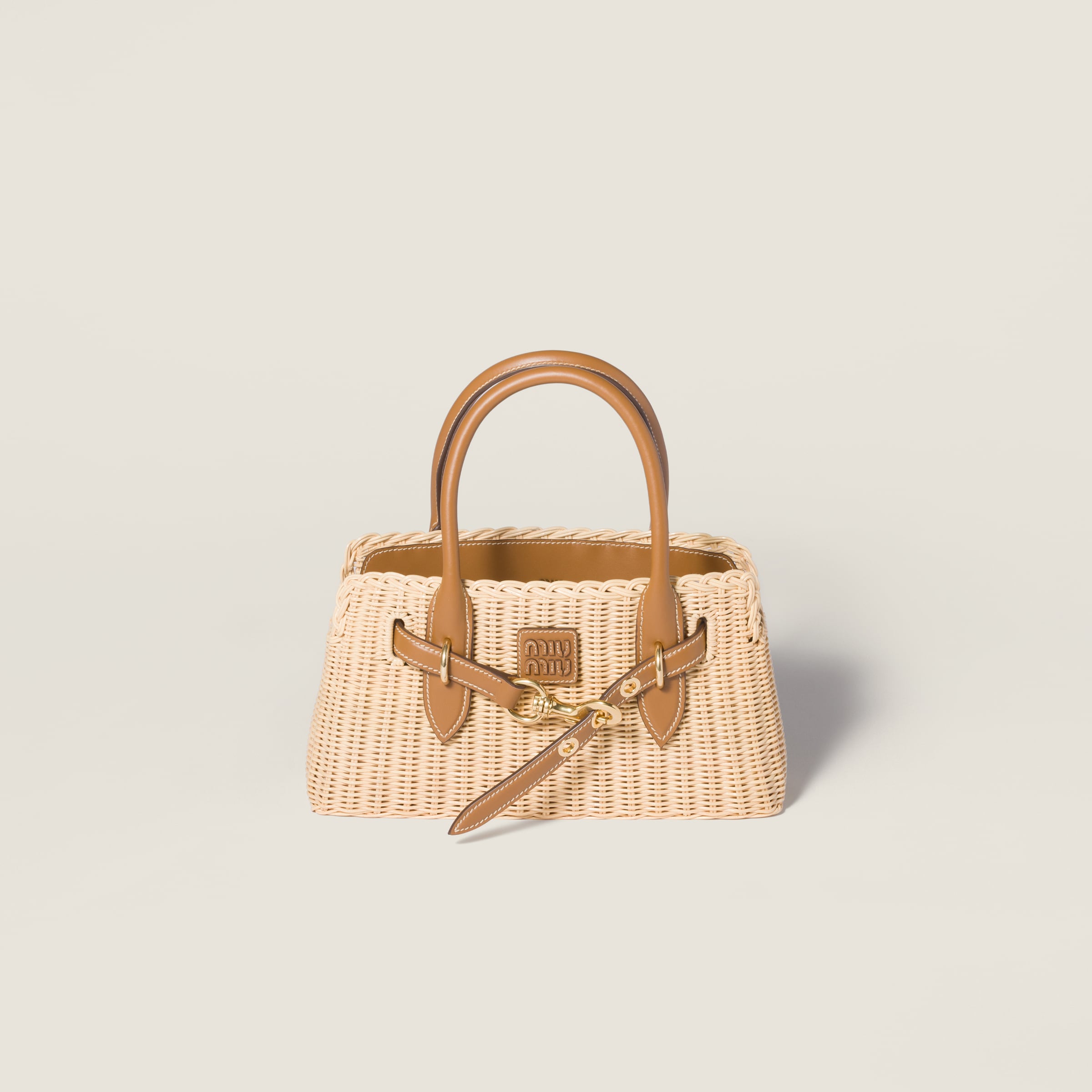Aventure wicker and leather handbag from Miu Miu - $3,350