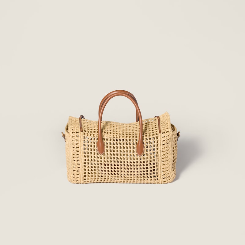 Raffia top-handle bag