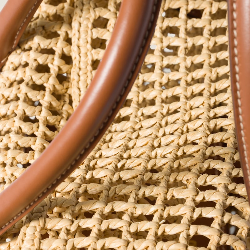 Raffia top-handle bag