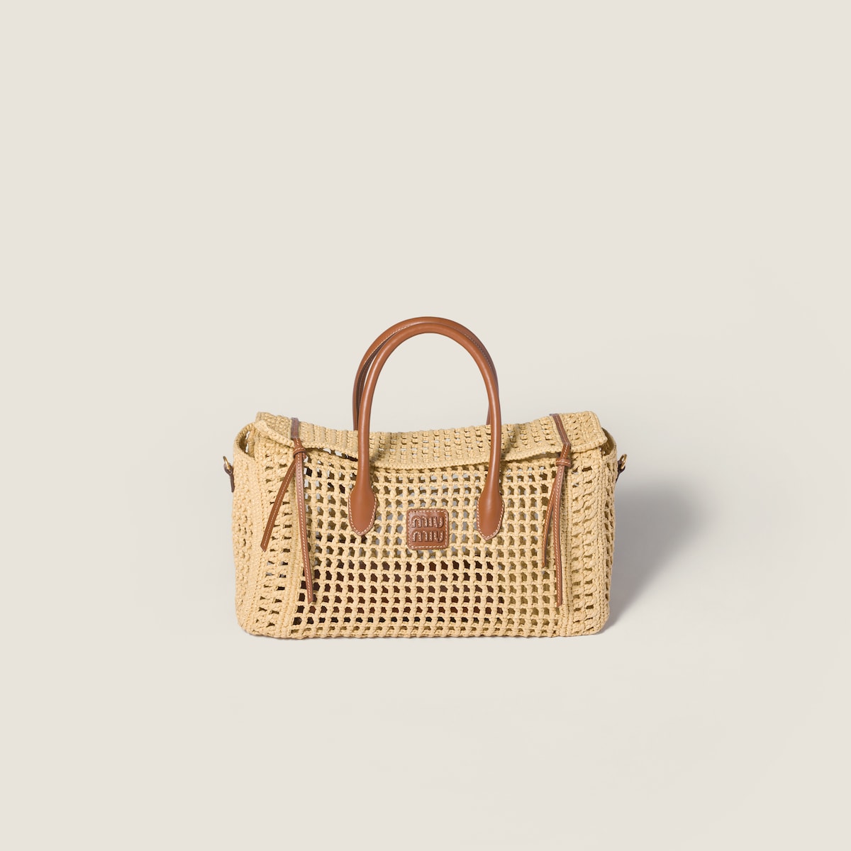Raffia top-handle bag