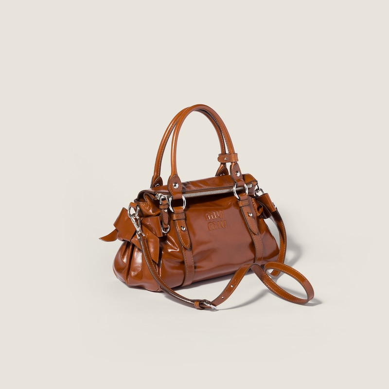 Sac à poignée supérieure en cuir brillant