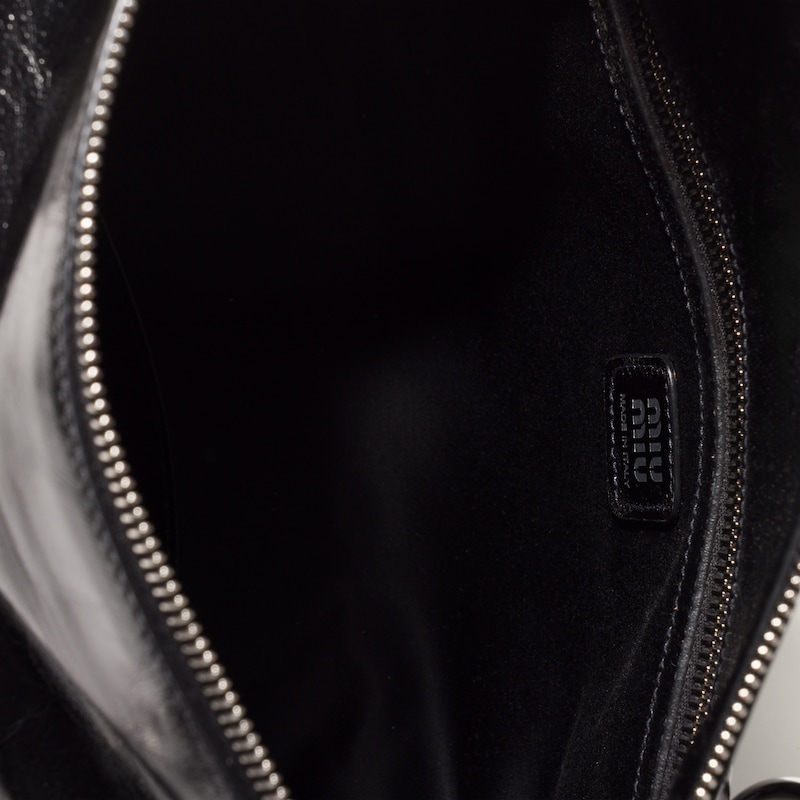 Shiny leather handbag