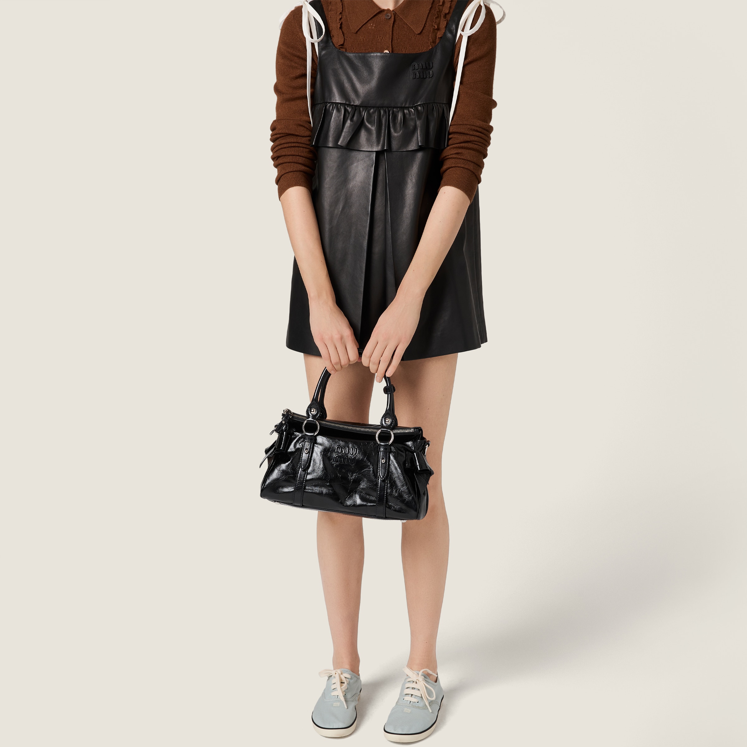 超希少❗️】miumiu ハンドバッグ ブラックレザーハンドバッグ