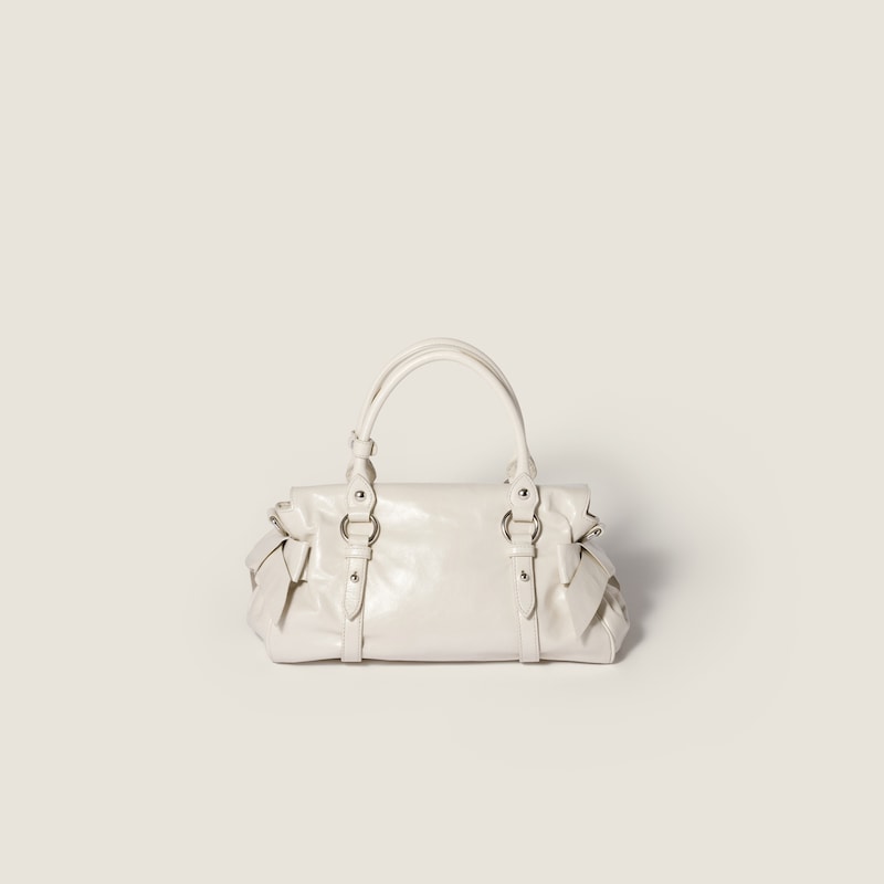 Shiny leather handbag