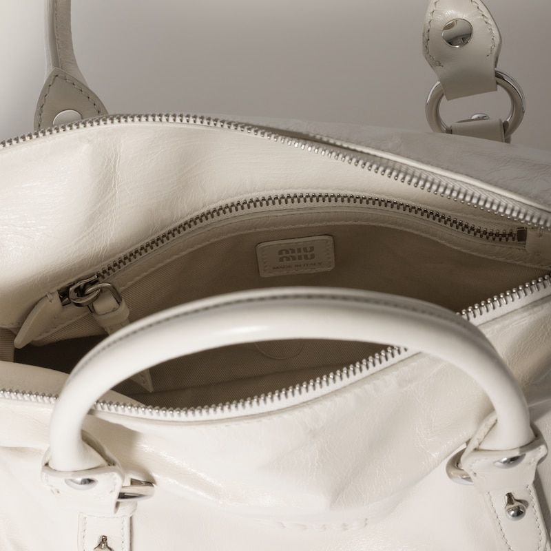 Shiny leather handbag