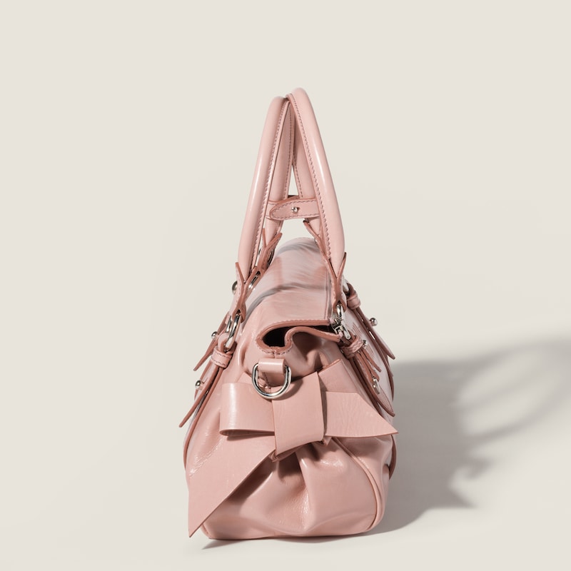 Shiny leather handbag