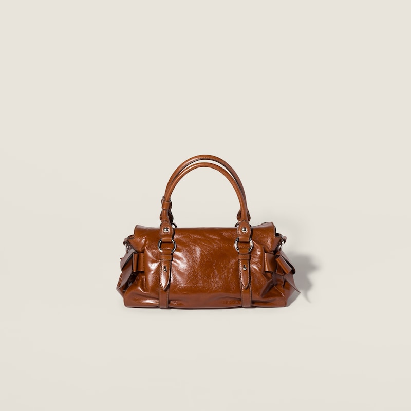 Shiny leather handbag