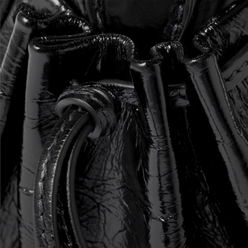 Glossy leather handbag